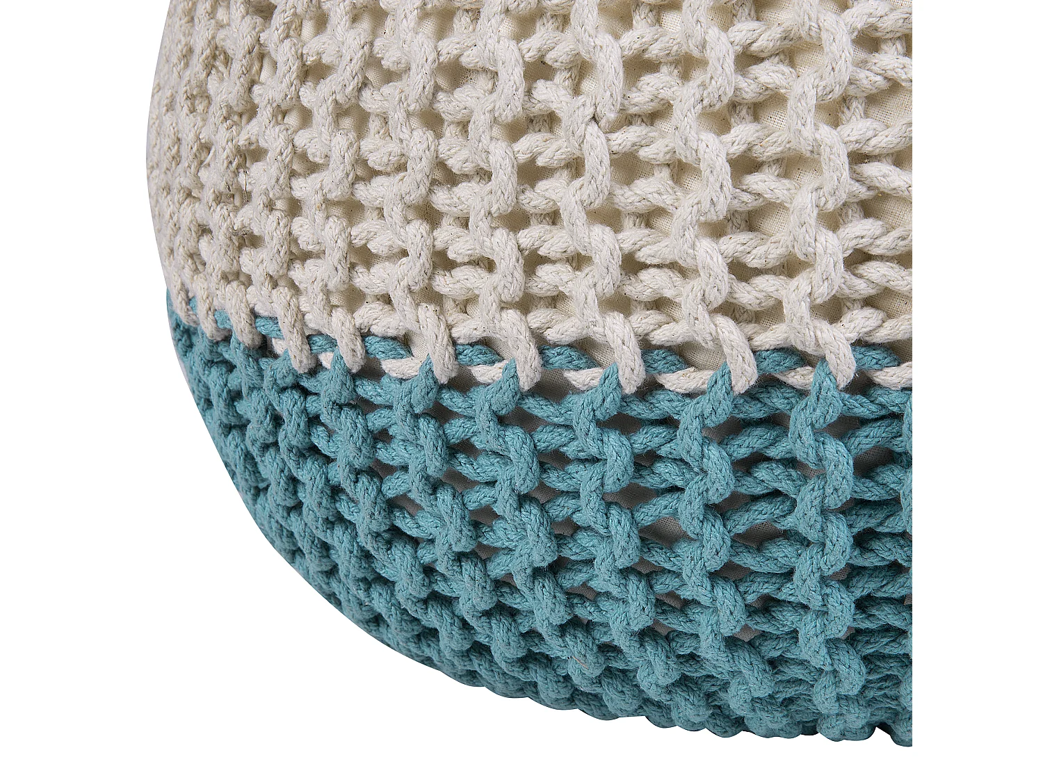 Ottoman CONRAD Bleu clair Coton 50 cm 50 cm