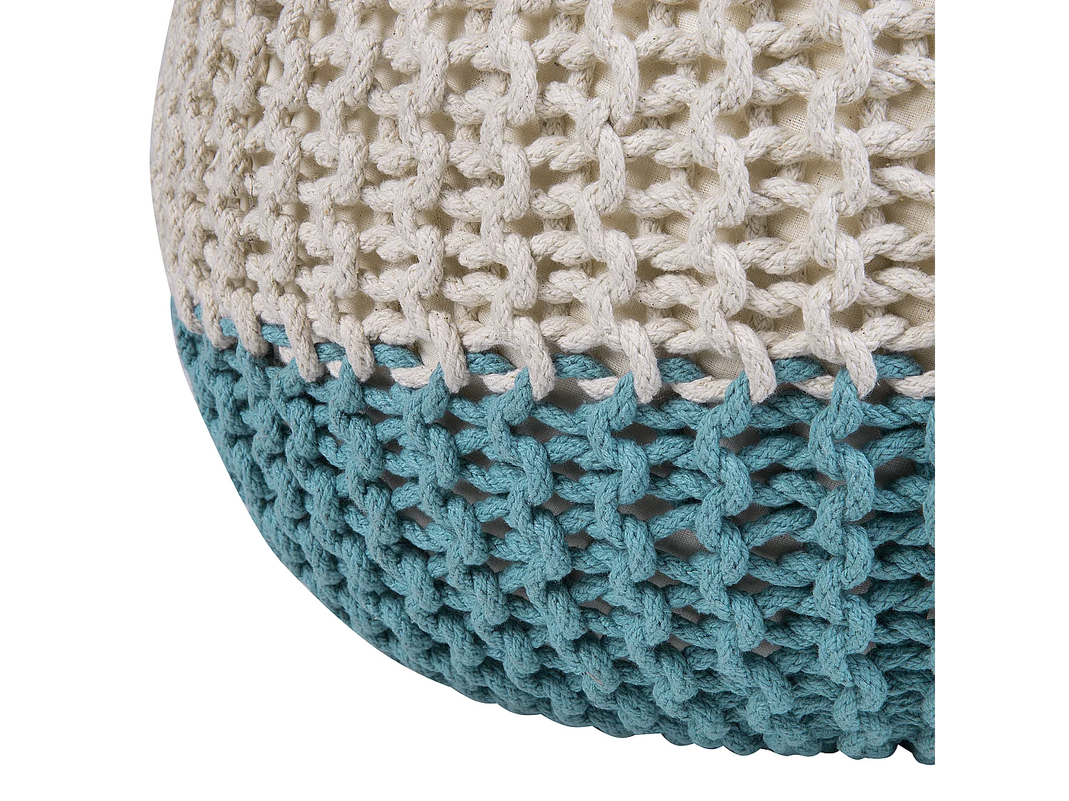 Ottoman CONRAD Bleu clair Coton 50 cm 50 cm