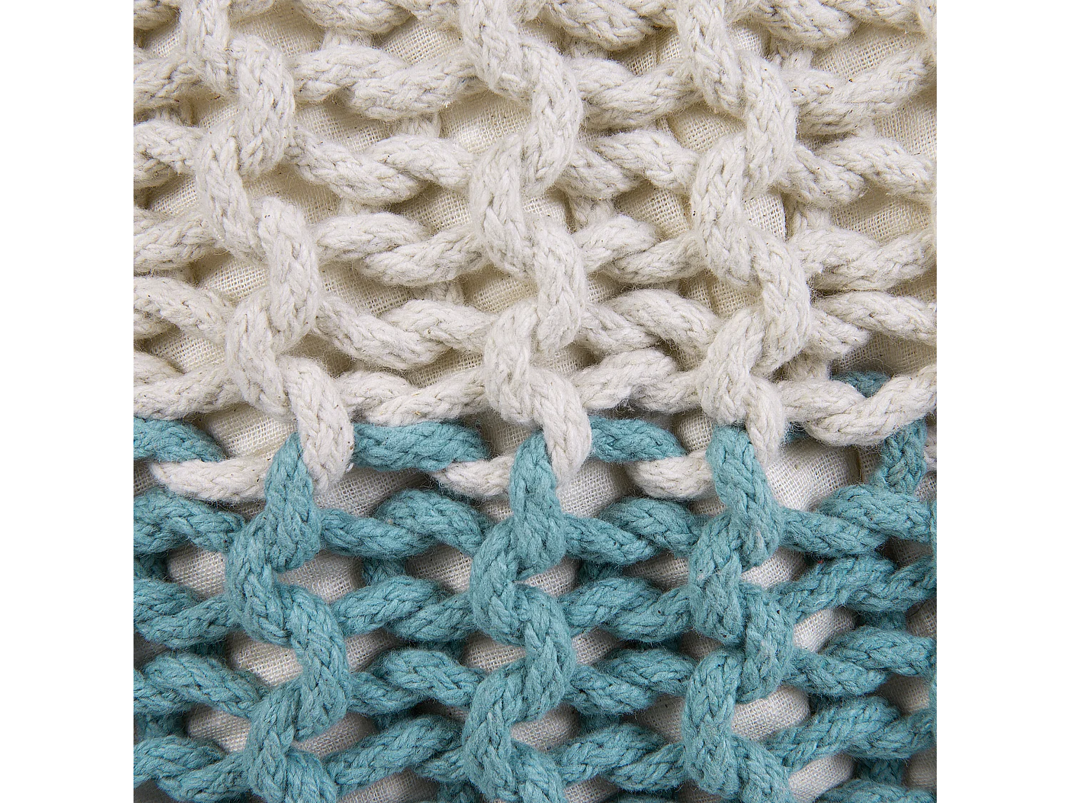 Ottoman CONRAD Bleu clair Coton 50 cm 50 cm