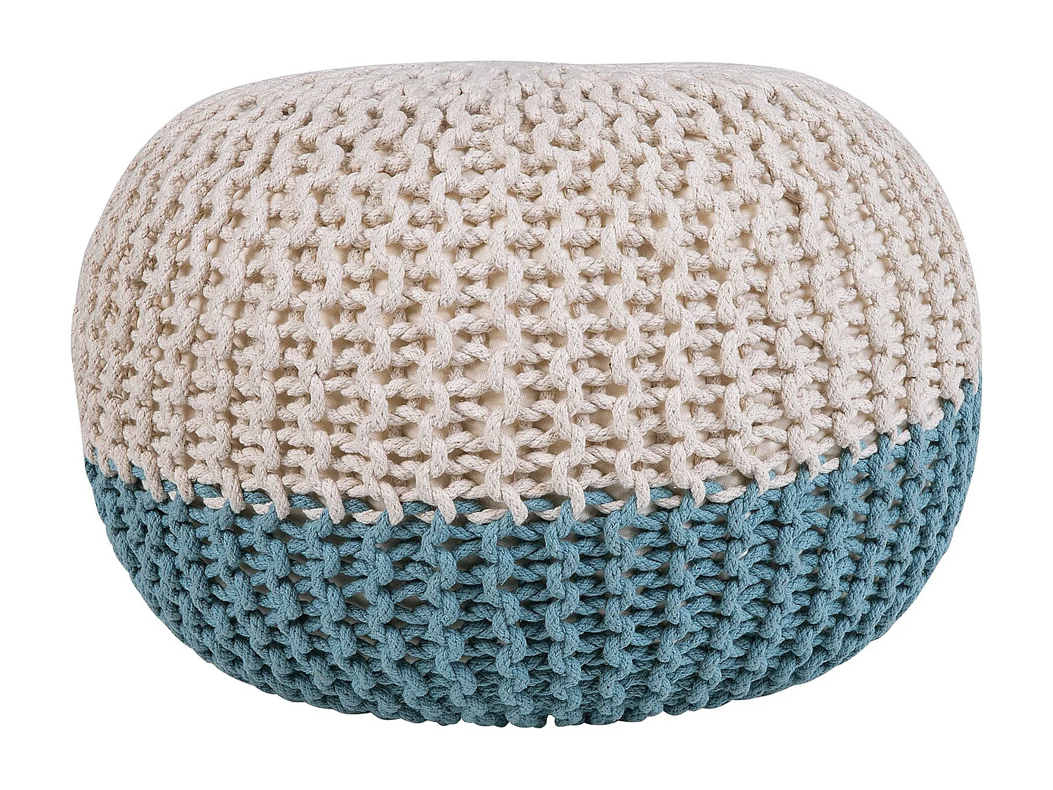 Ottoman CONRAD Bleu clair Coton 50 cm 50 cm