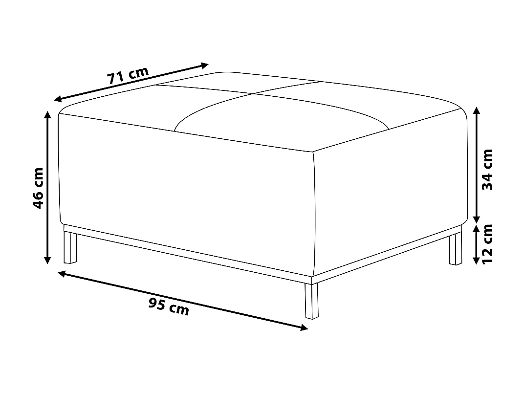 Ottomaan OSLO Fluweel Donkerblauw