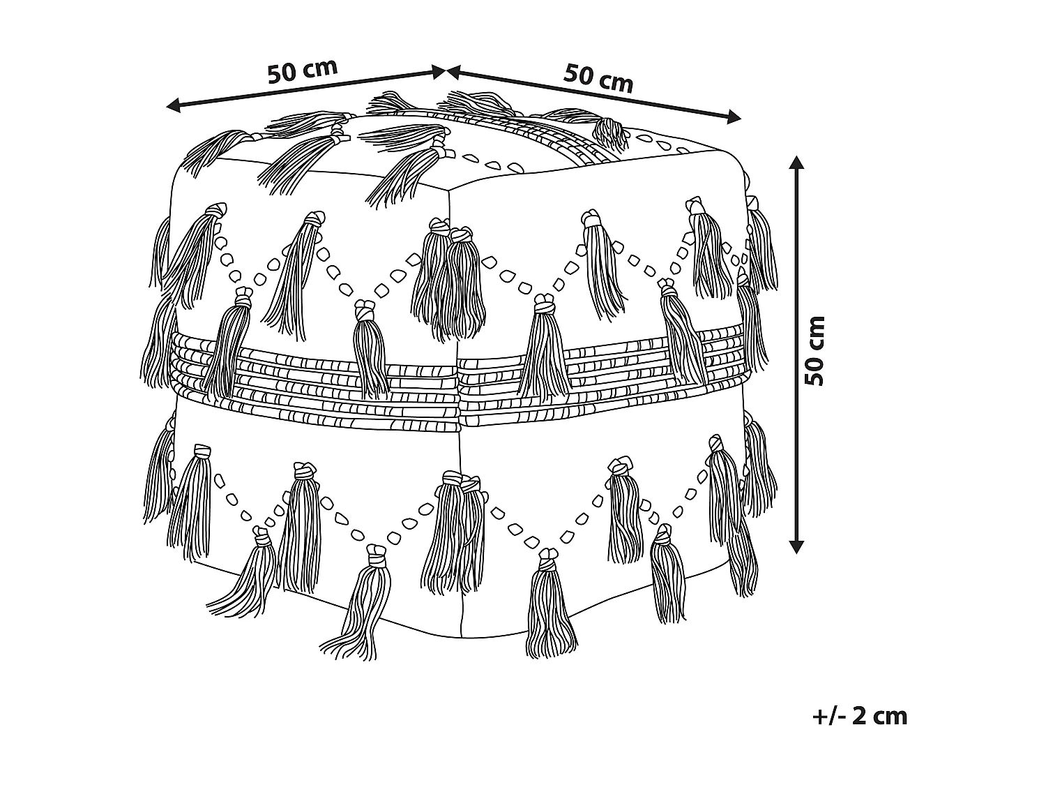 Pouf THONDI Coton Beige