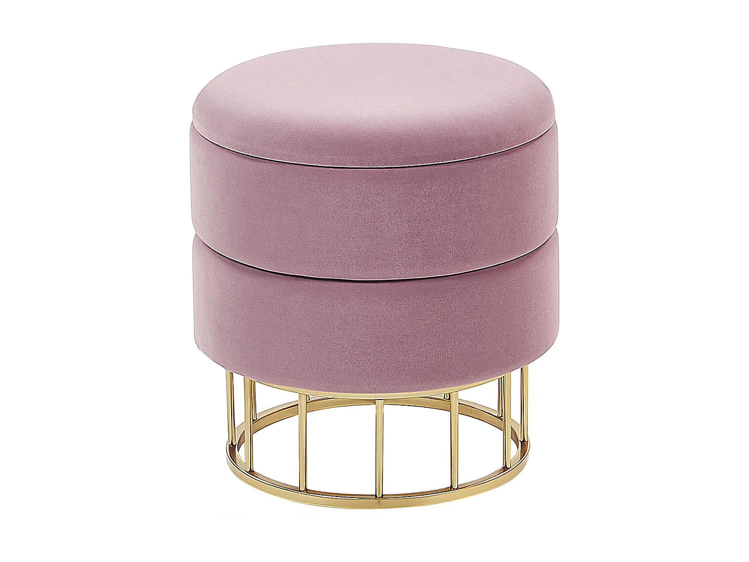 Pouf de rangement ELGIN Velours Rose