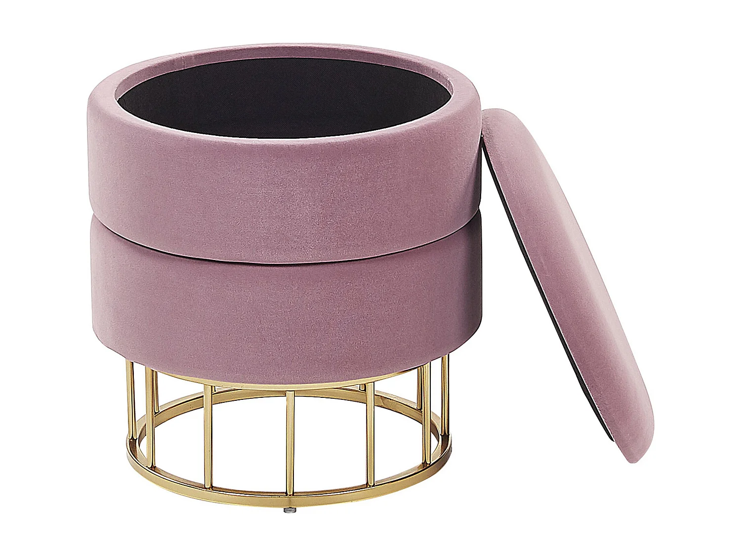 Poef met opbergruimte ELGIN Fluweel Roze 37 cm 37 cm 42 cm