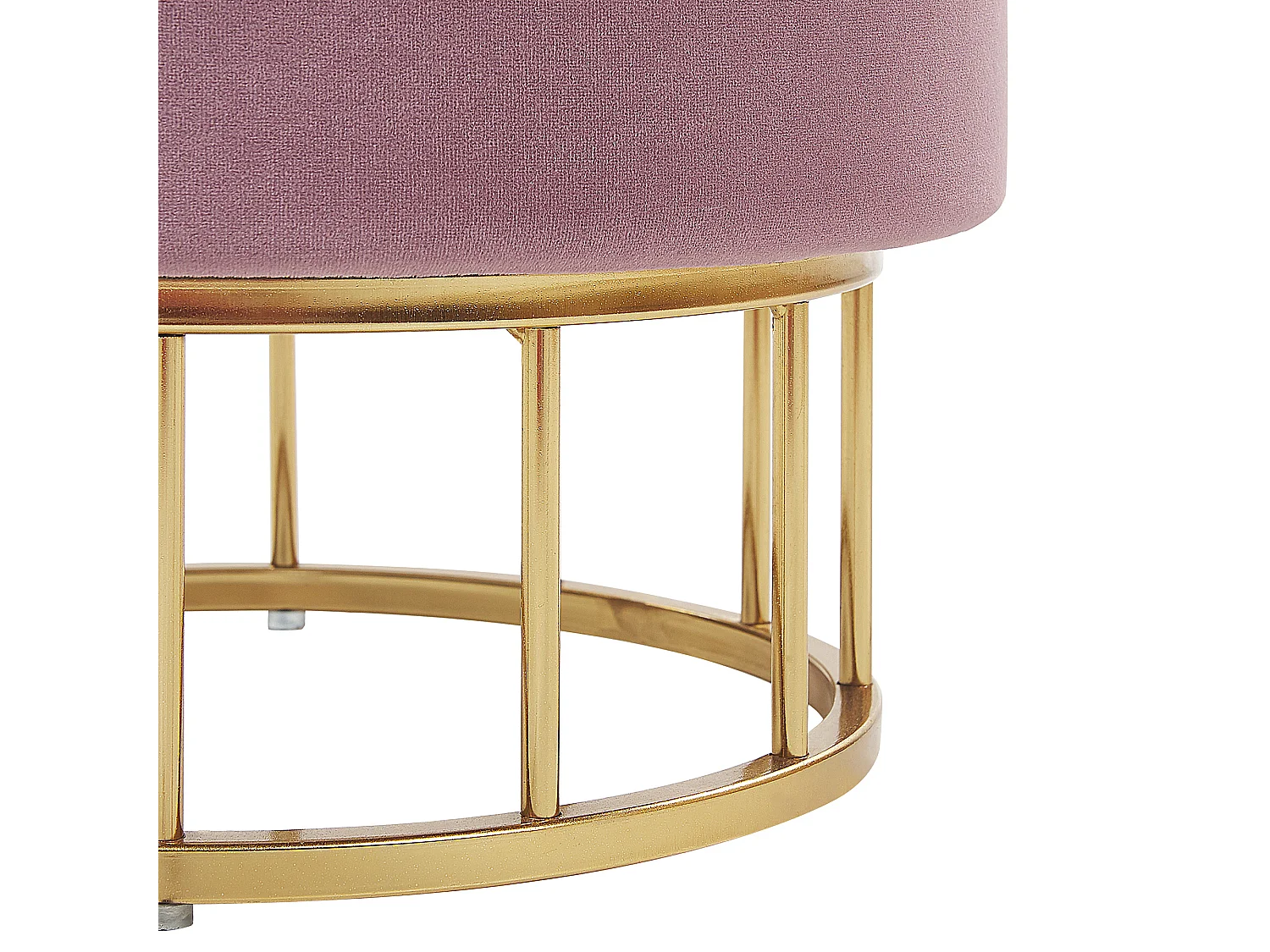 Poef met opbergruimte ELGIN Fluweel Roze 37 cm 37 cm 42 cm