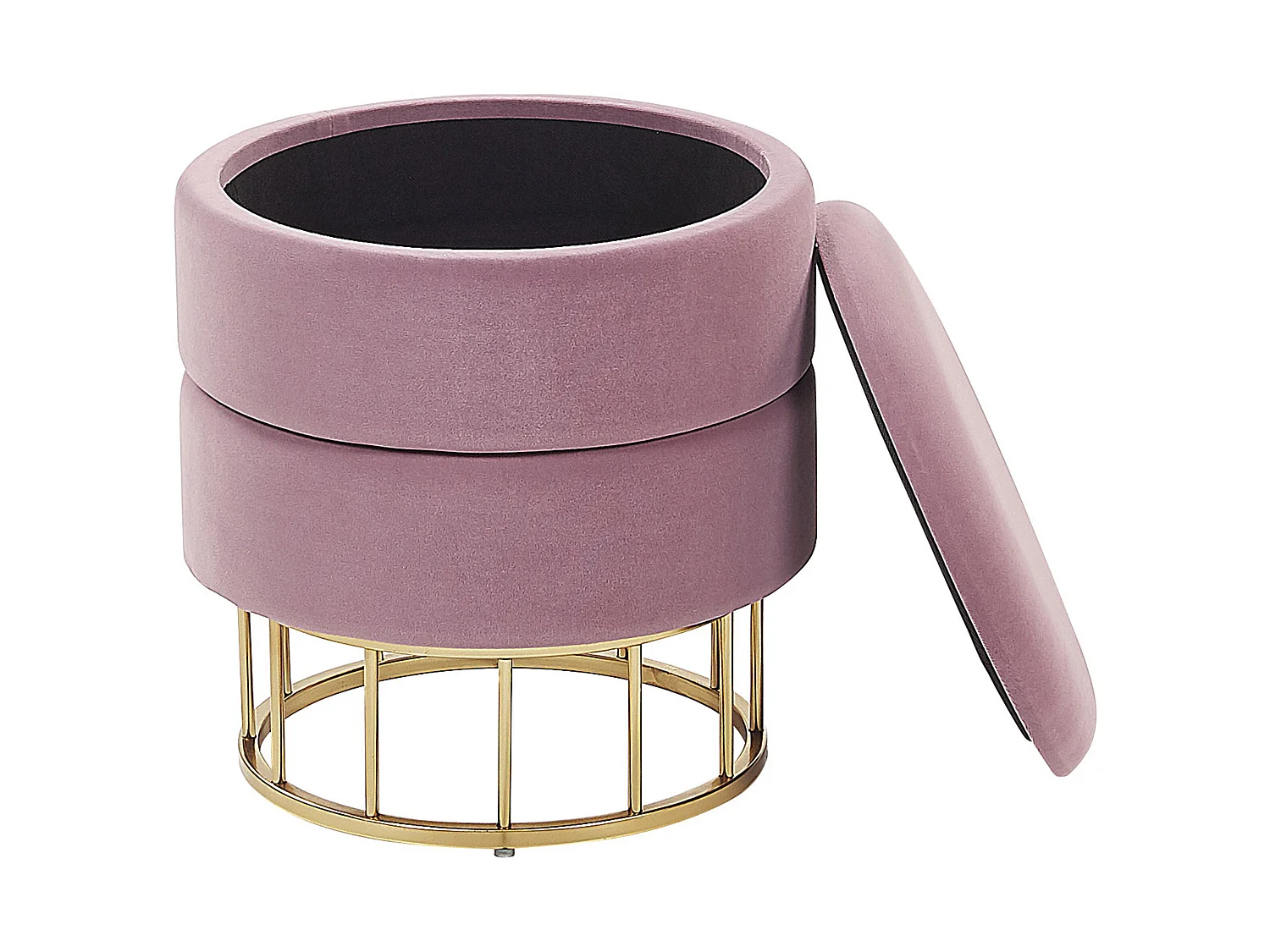 Pouf contenitore ELGIN Velluto Rosa 37 cm 37 cm 42 cm
