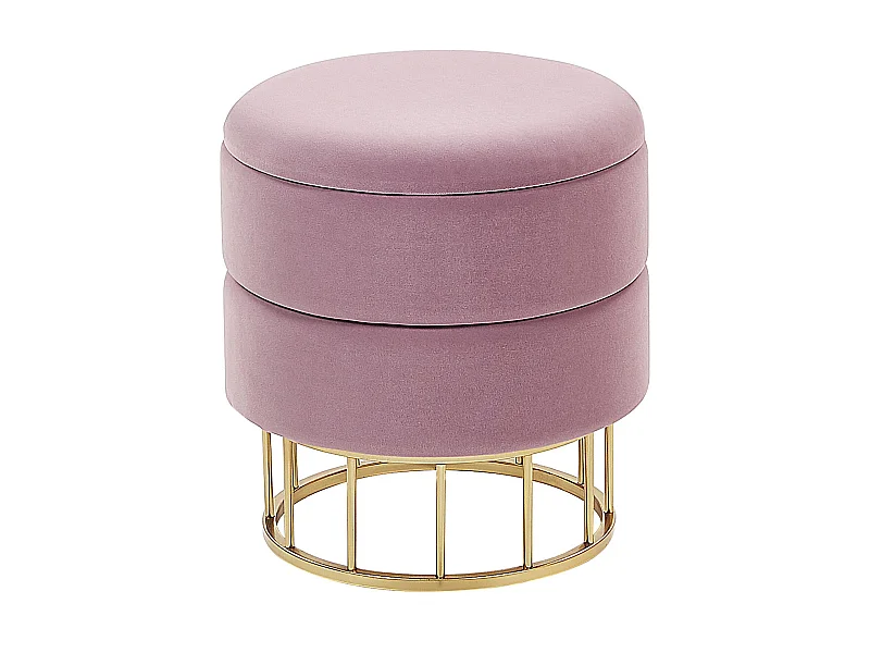 Pouf contenitore ELGIN Velluto Rosa 37 cm 37 cm 42 cm
