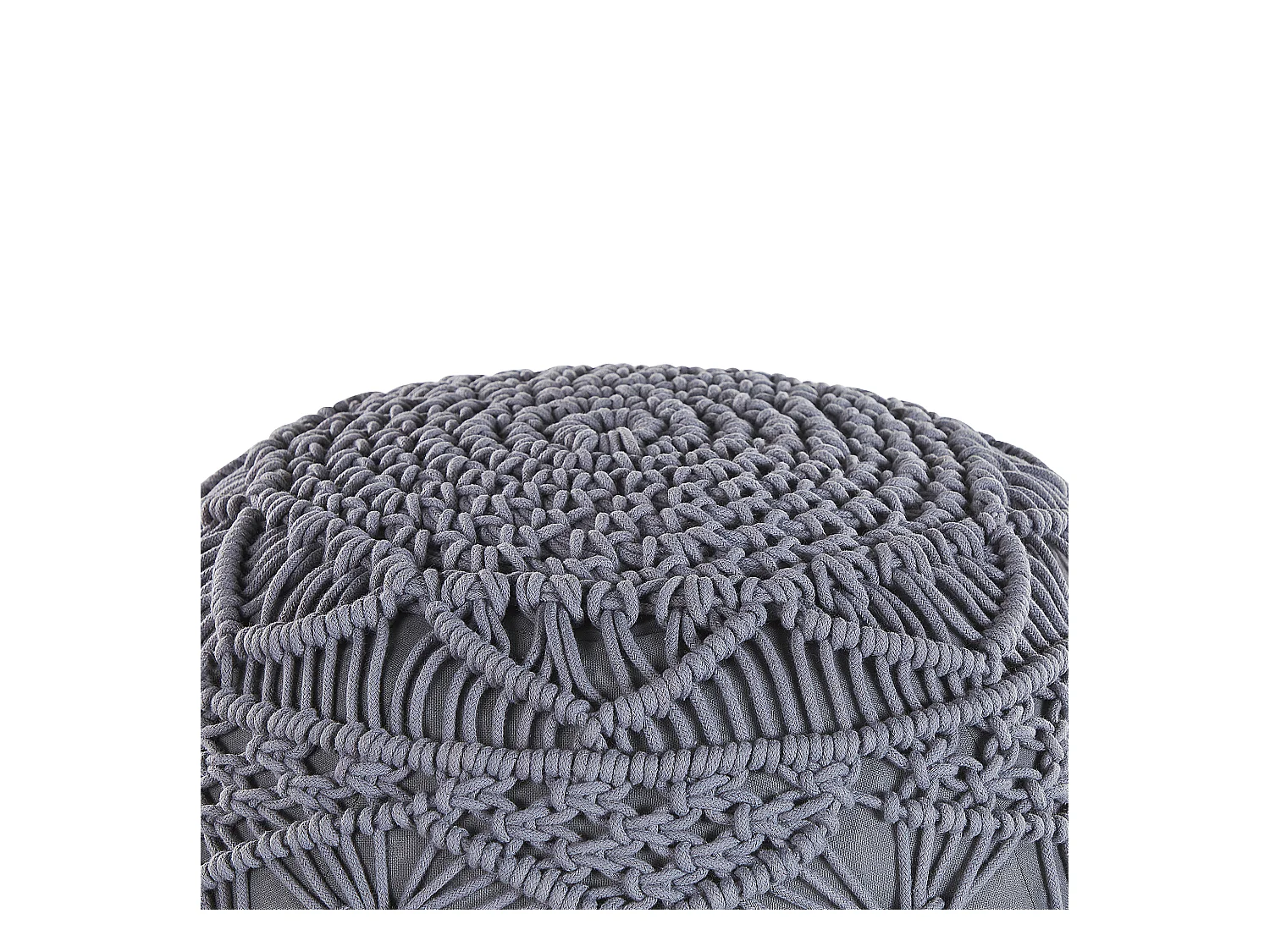 Poef Macramé KAYSERI Katoen Grijs 40 cm 40 cm 40 cm