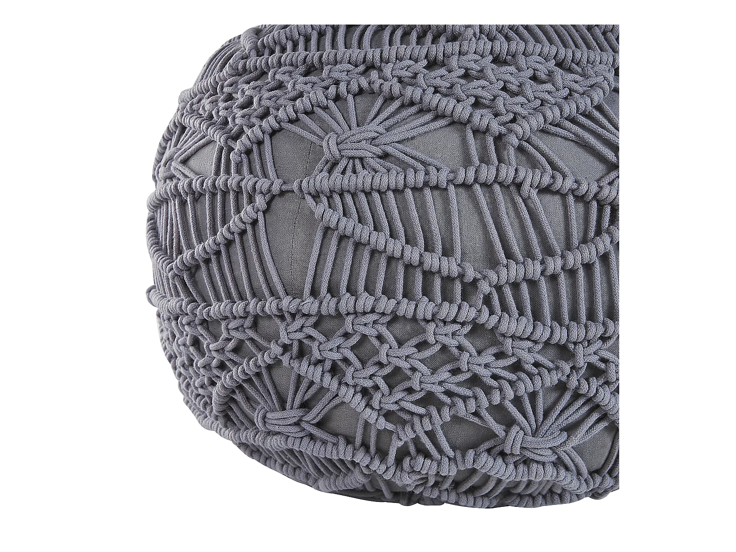 Poef Macramé KAYSERI Katoen Grijs 40 cm 40 cm 40 cm