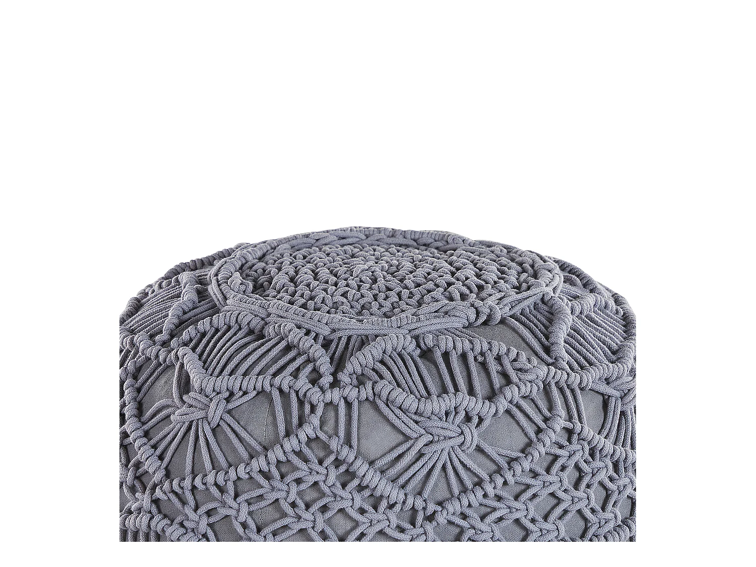 Poef Macramé KAYSERI Katoen Grijs 40 cm 40 cm 40 cm