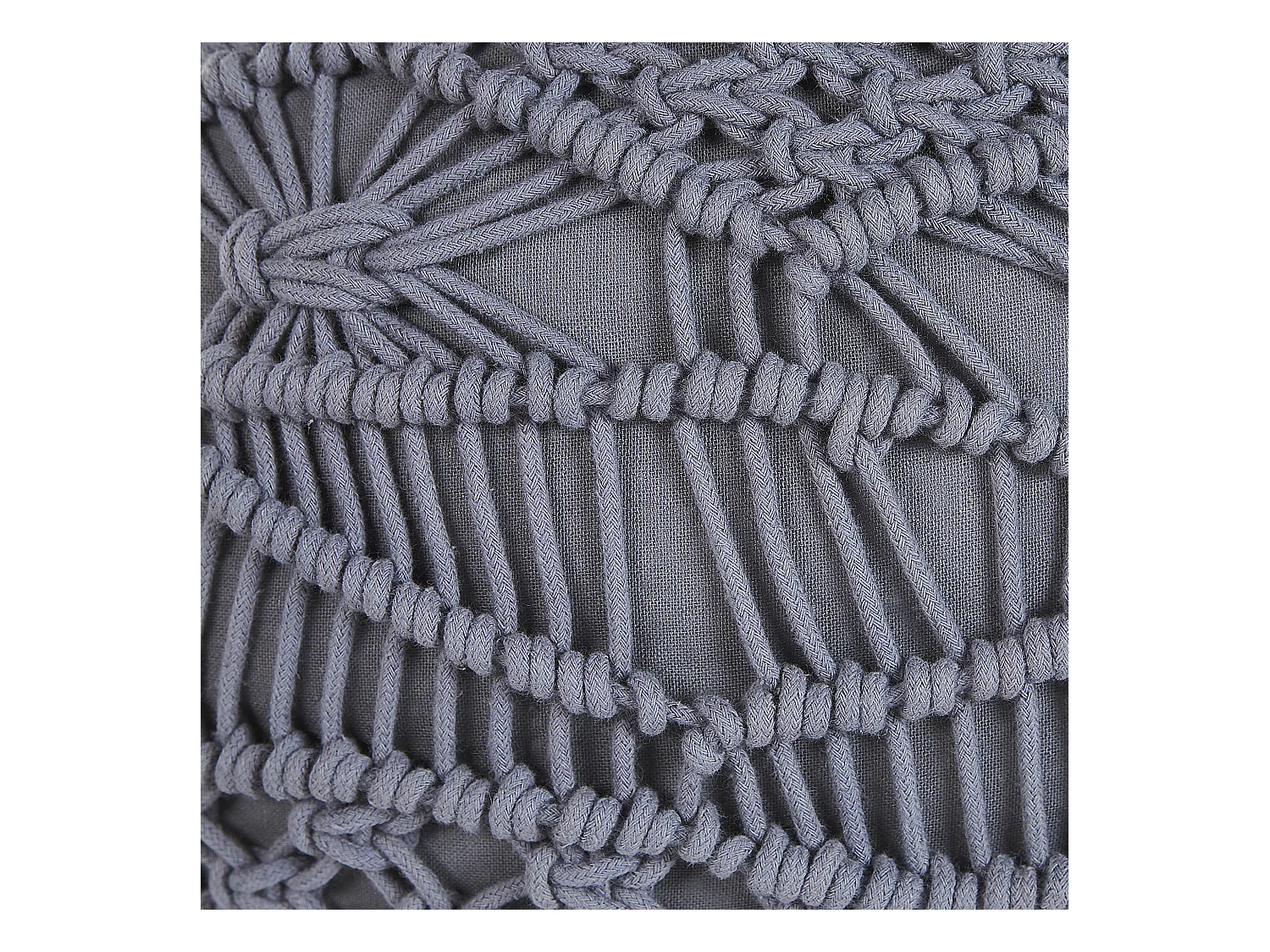 Poef Macramé KAYSERI Katoen Grijs 40 cm 40 cm 40 cm