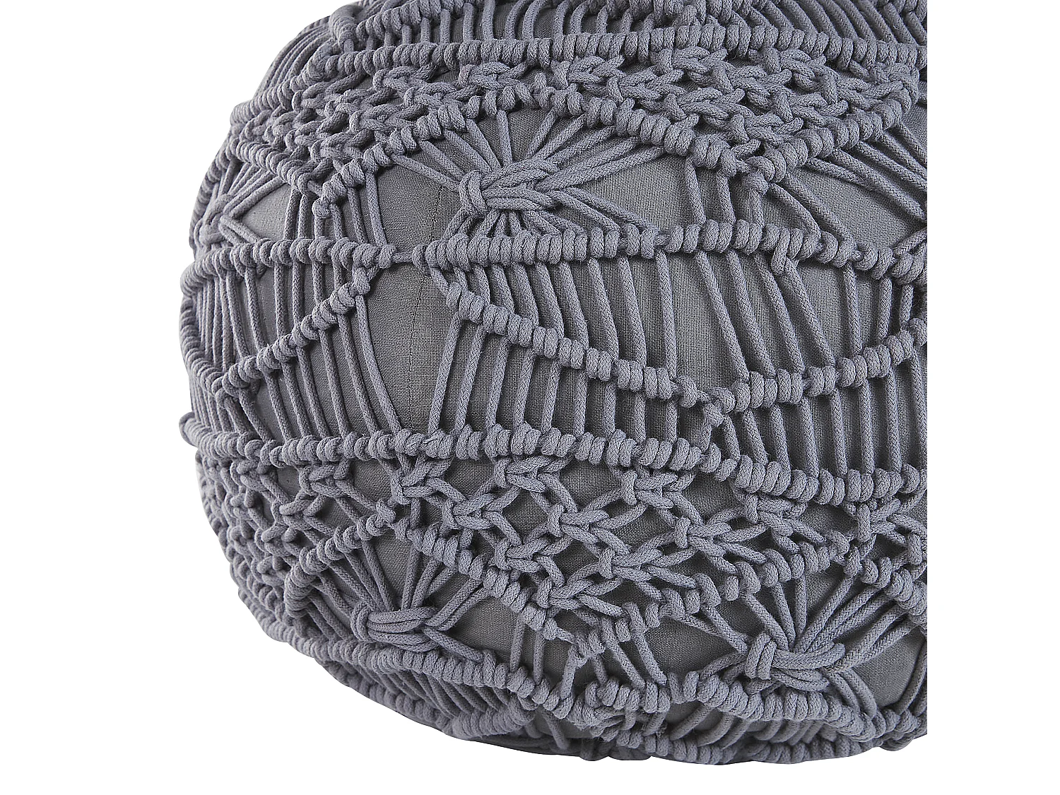 Poef Macramé KAYSERI Katoen Grijs 40 cm 40 cm 40 cm