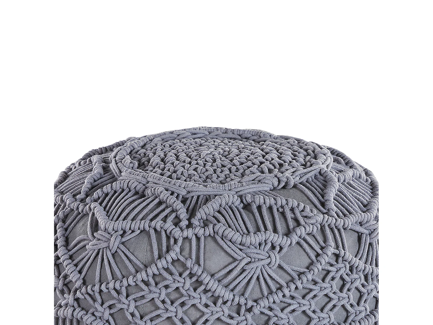 Poef Macramé KAYSERI Katoen Grijs 40 cm 40 cm 40 cm