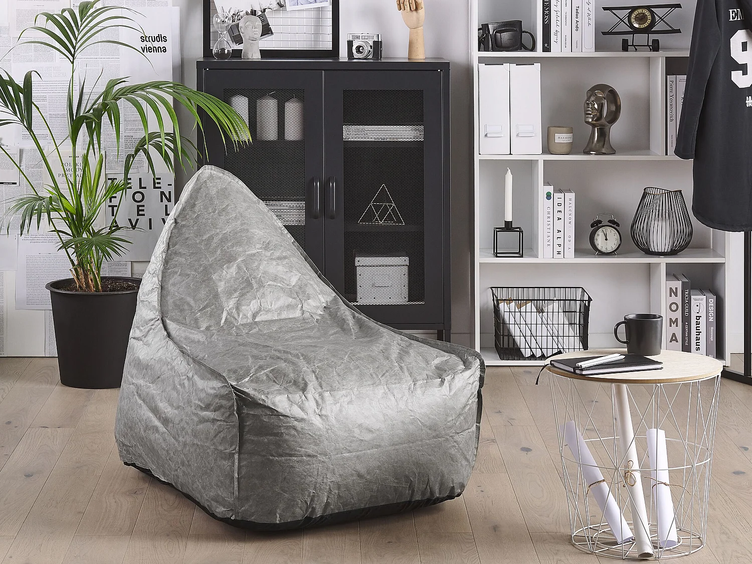 Pouf poire 200 L DROP 63 cm 75 cm Gris clair