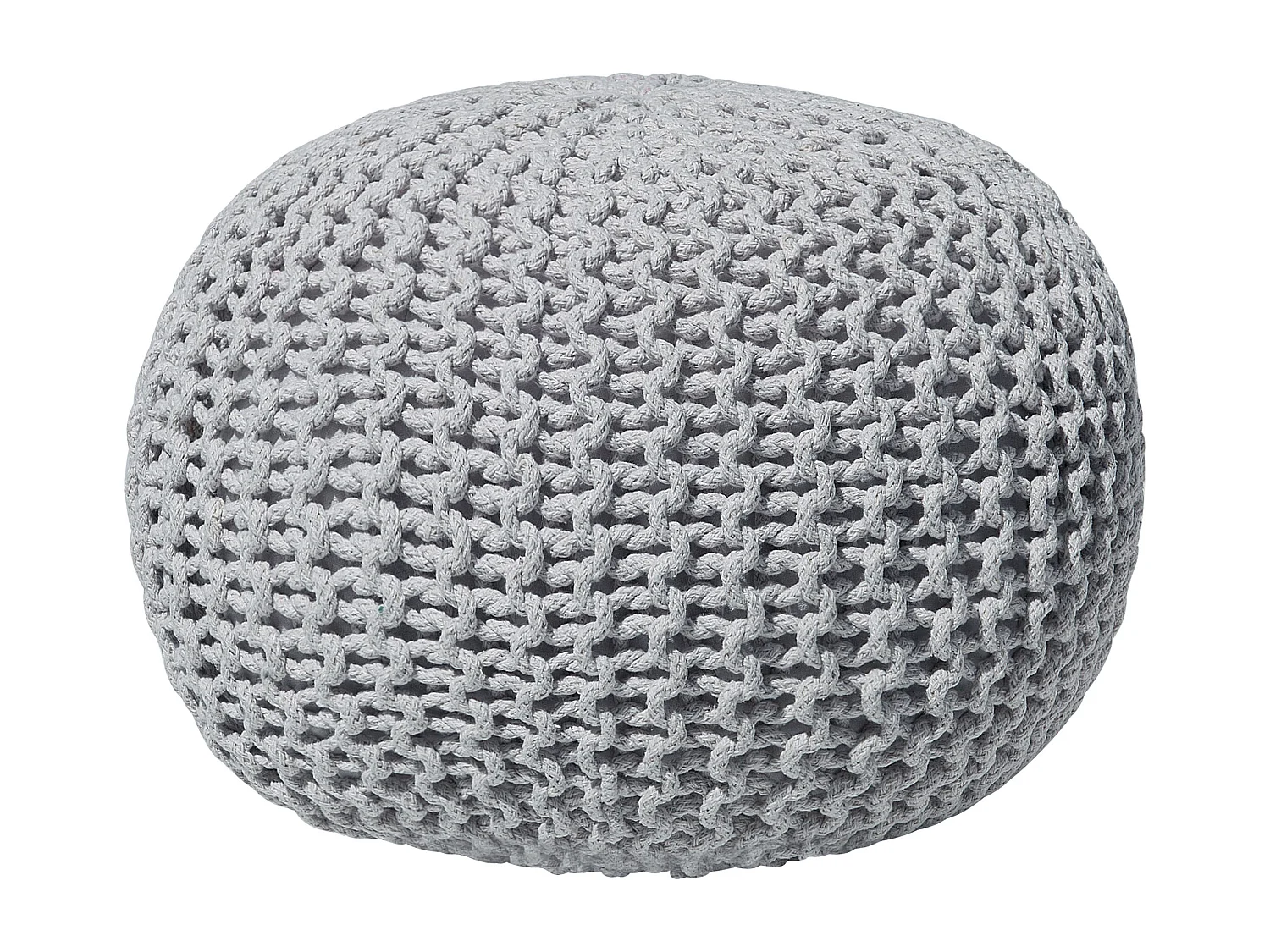 Pouf CONRAD Coton Gris clair 50 cm 50 cm 35 cm