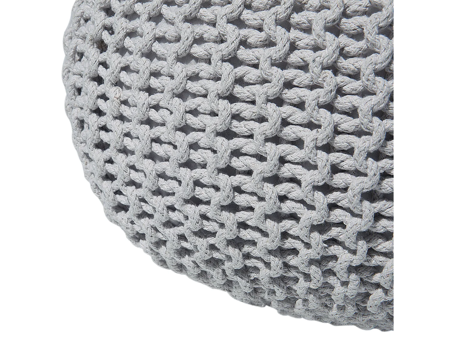 Pouf CONRAD Coton Gris clair 50 cm 50 cm 35 cm
