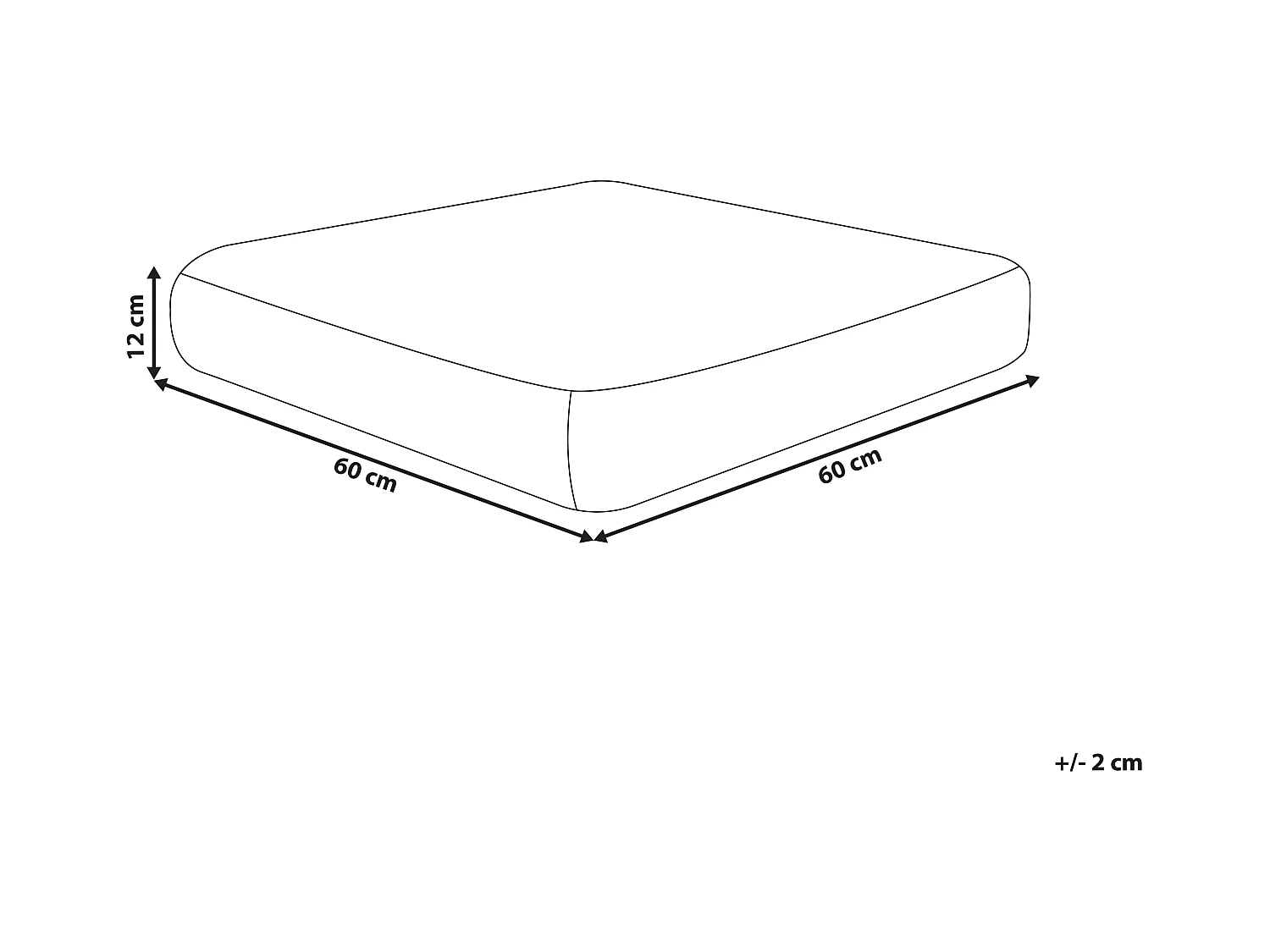 Puf CLONE Algodón Amarillo 60 cm 60 cm 12 cm