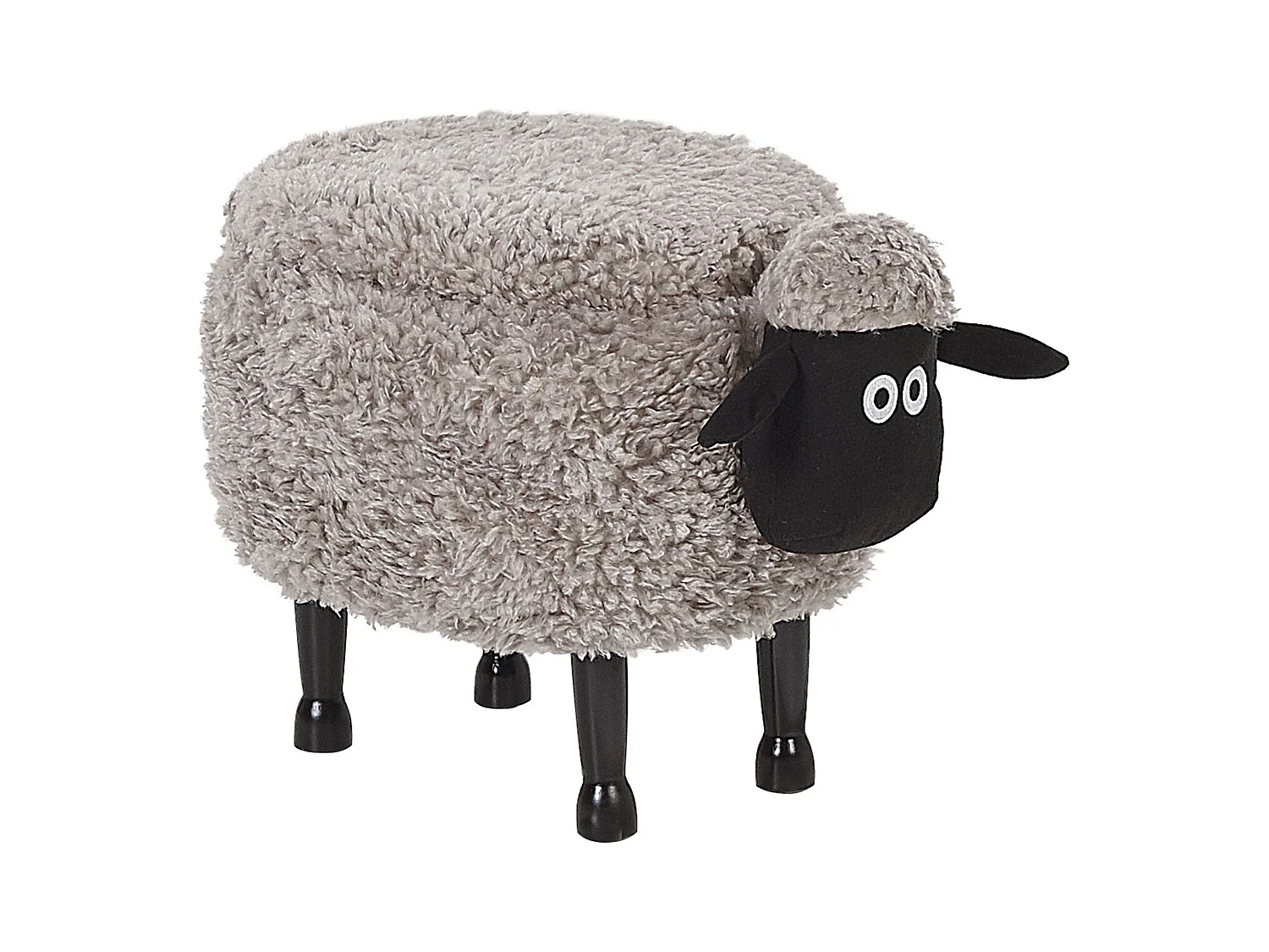 Bezaubernder Hocker für Kinder in Schaf-Form grau Felloptik mit Stauraum Sheep