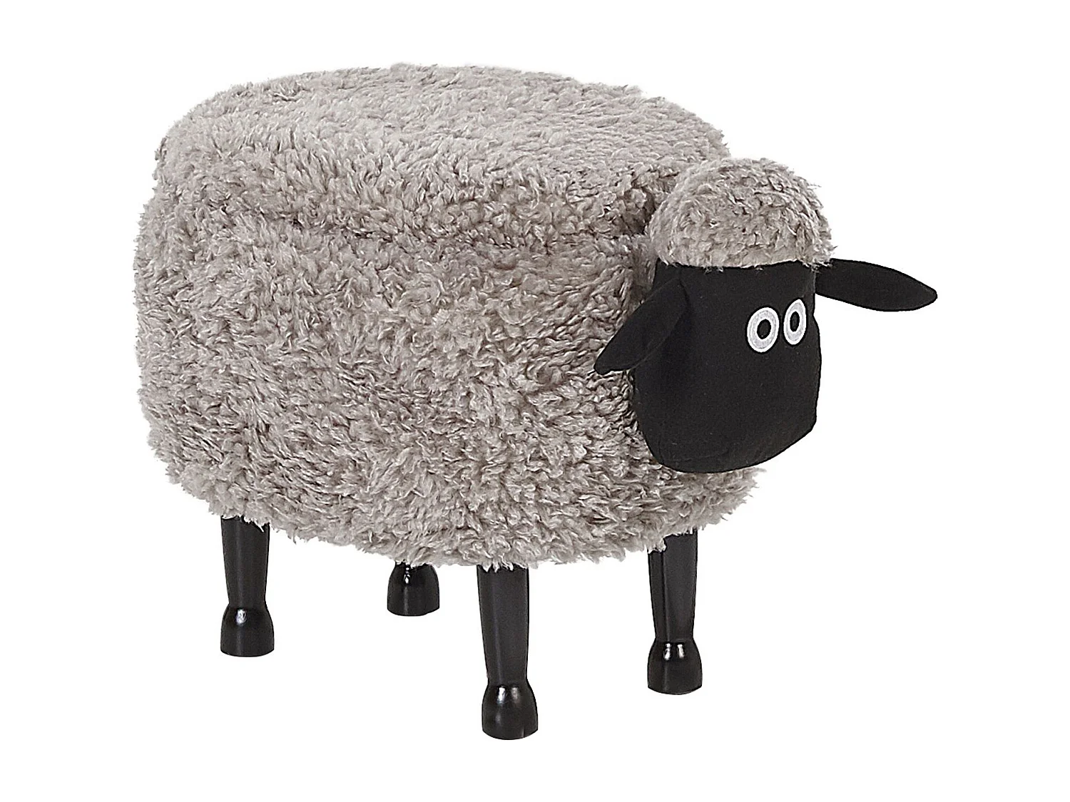 Tamborete animal com arrumação SHEEP Tecido Cinzento