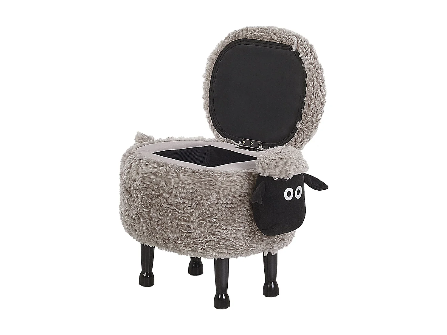 Tamborete animal com arrumação SHEEP Tecido Cinzento