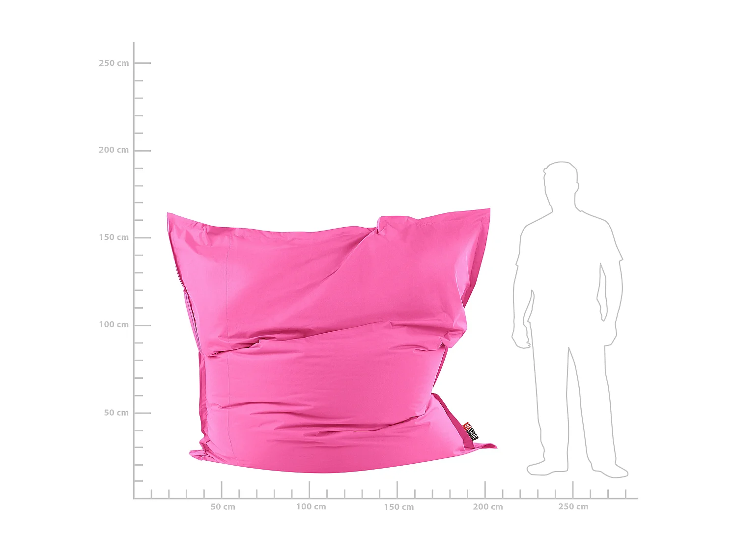 Zitzak 600 L FUZZY 180 cm 230 cm Fuchsiapaars