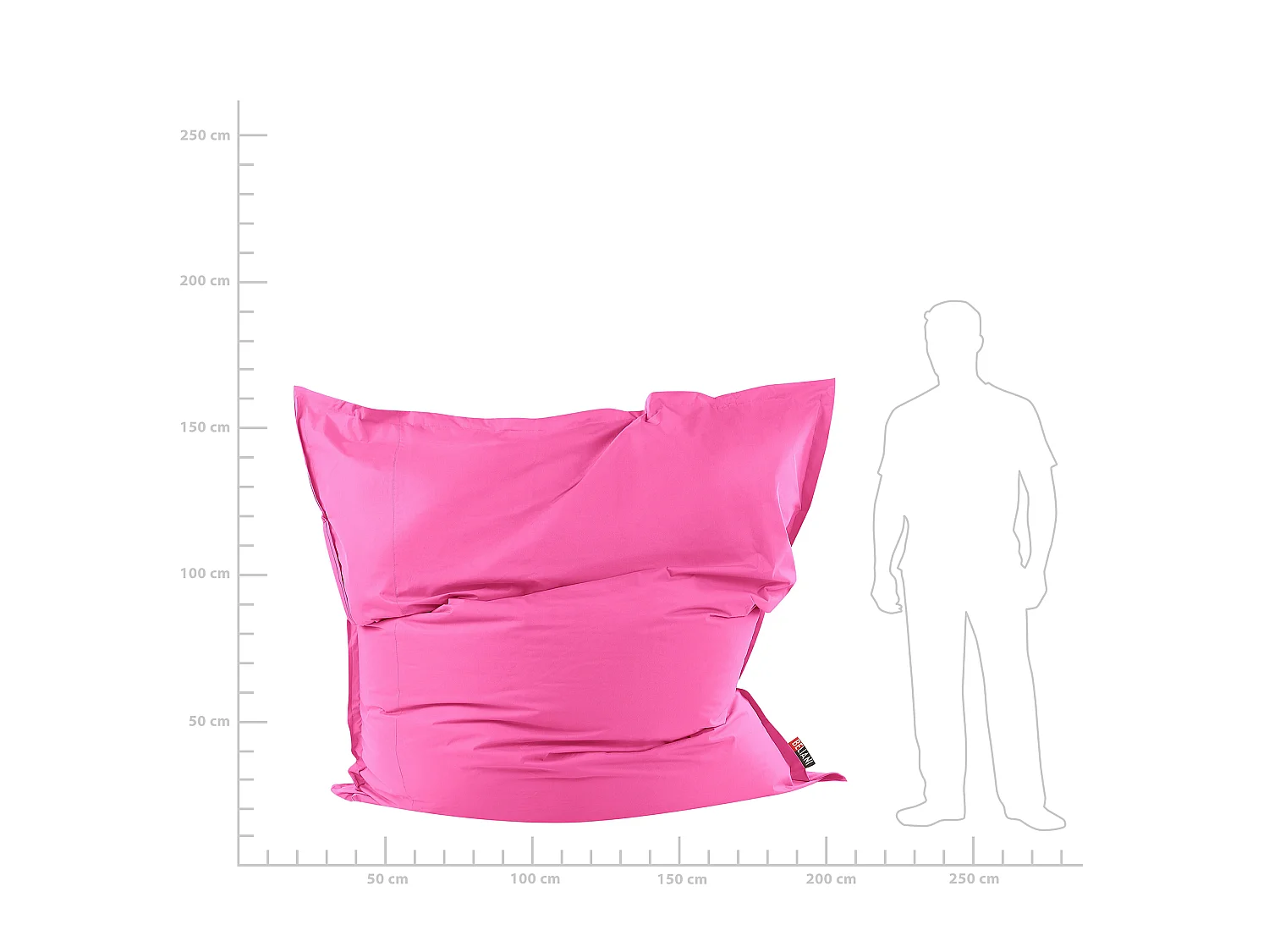 Pufe 600 L FUZZY 180 cm 230 cm Fucsia