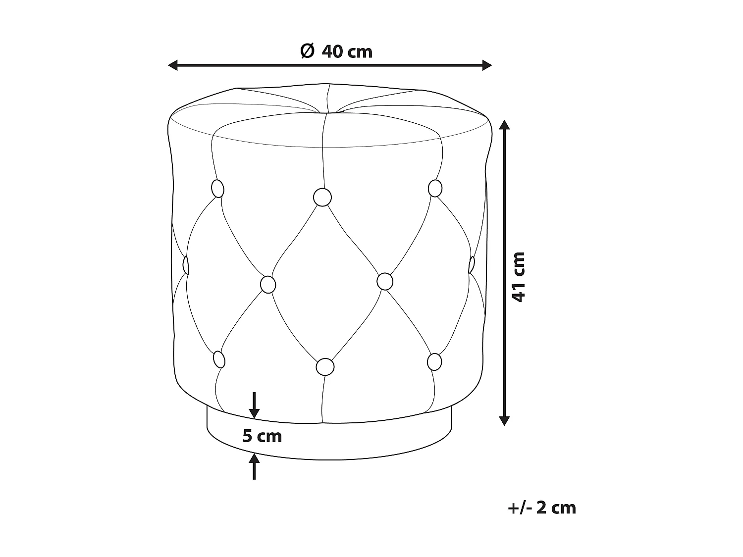 Pouf hellgrau 40 x 40 cm Samtstoff goldener Akzent Carrollton
