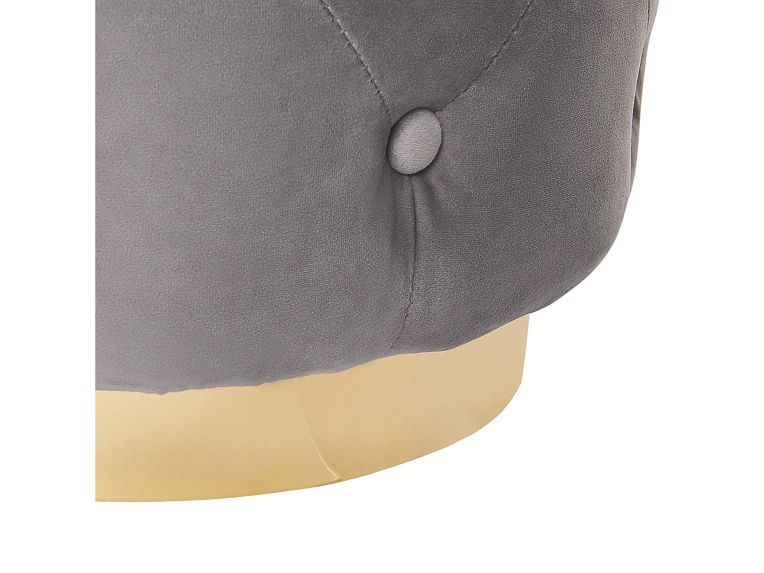 Pouf hellgrau 40 x 40 cm Samtstoff goldener Akzent Carrollton