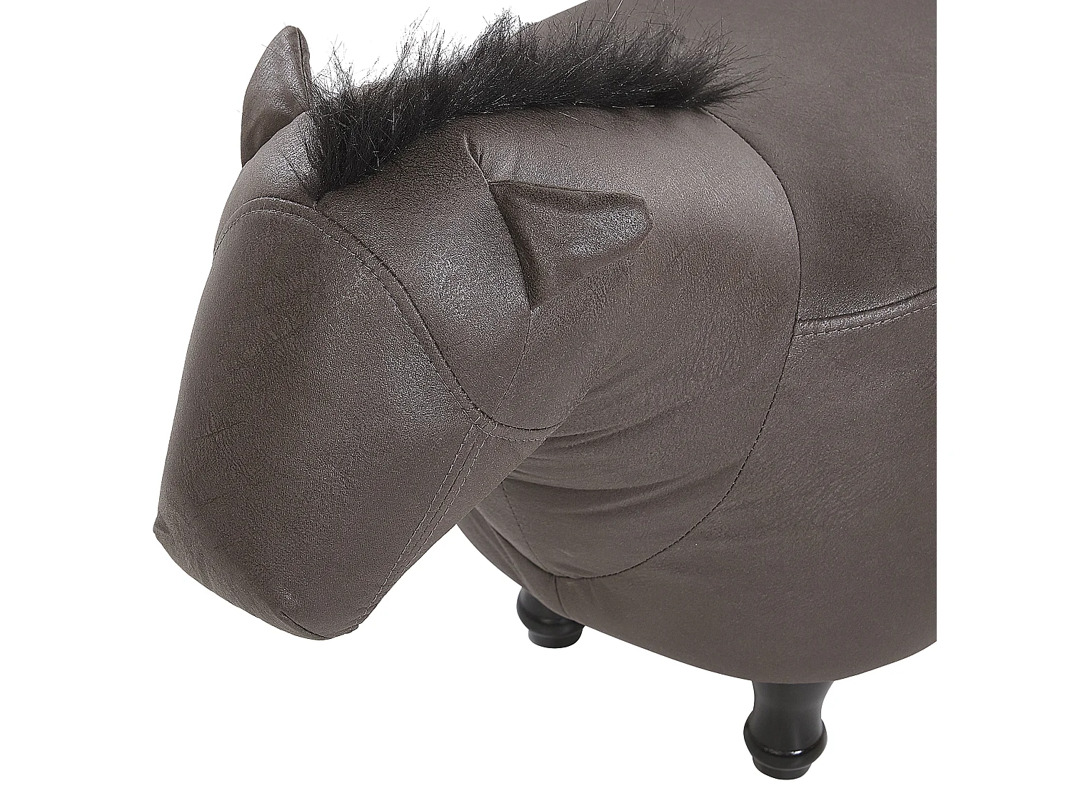 Tabouret animal HORSE Cuir PU Marron foncé