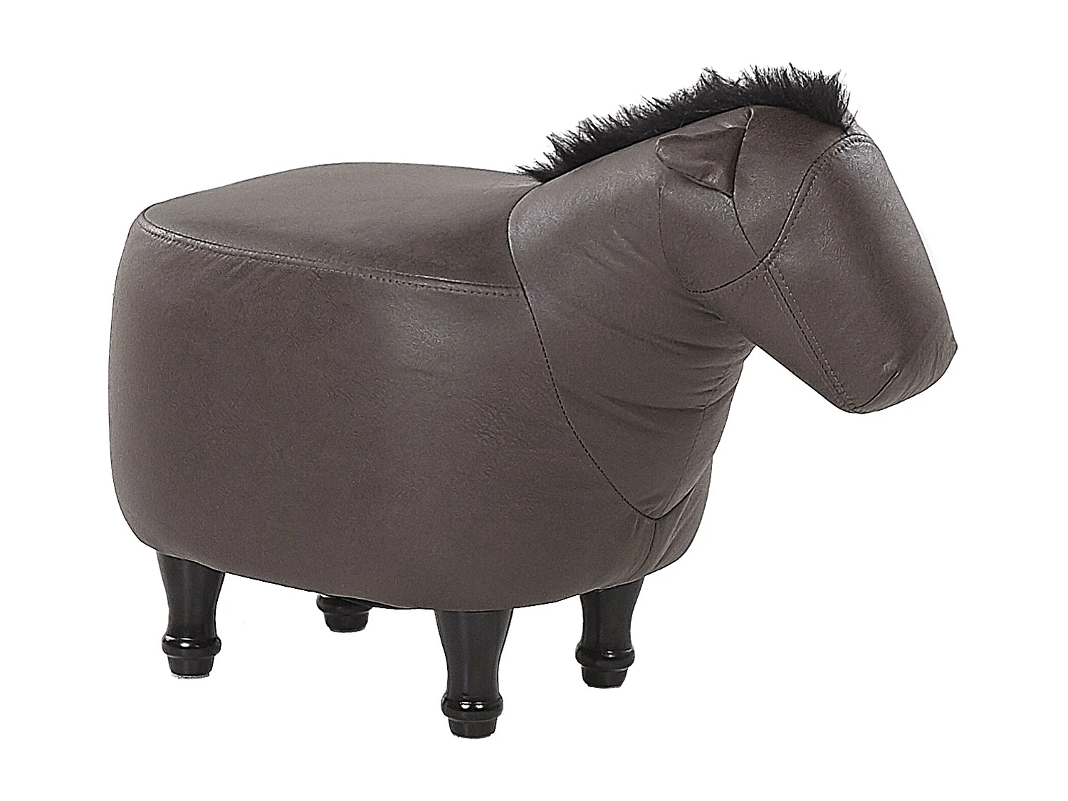 Tabouret animal HORSE Cuir PU Marron foncé