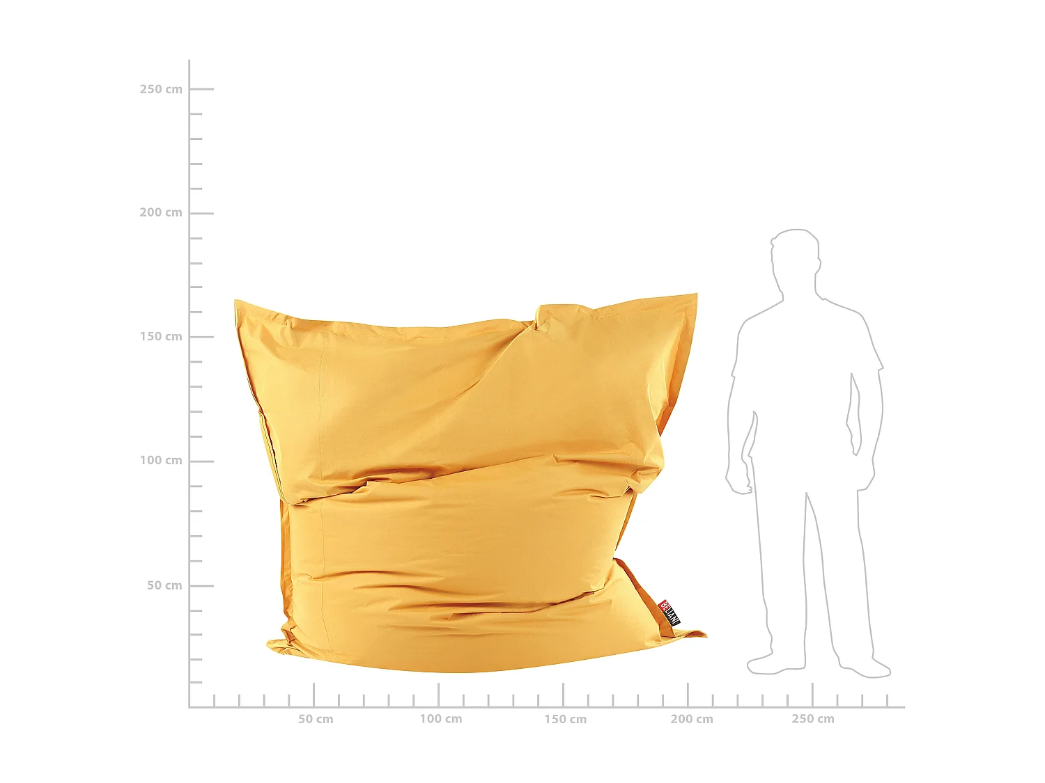 Fotel worek 600 L FUZZY 180 cm 230 cm Żółty