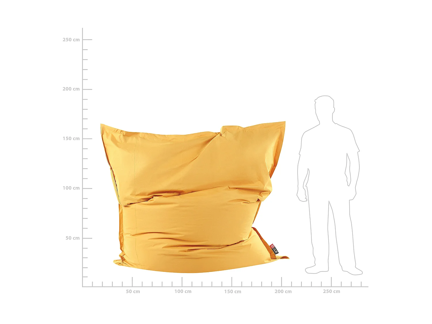 Poltrona sacco 600 L FUZZY 180 cm 230 cm Giallo