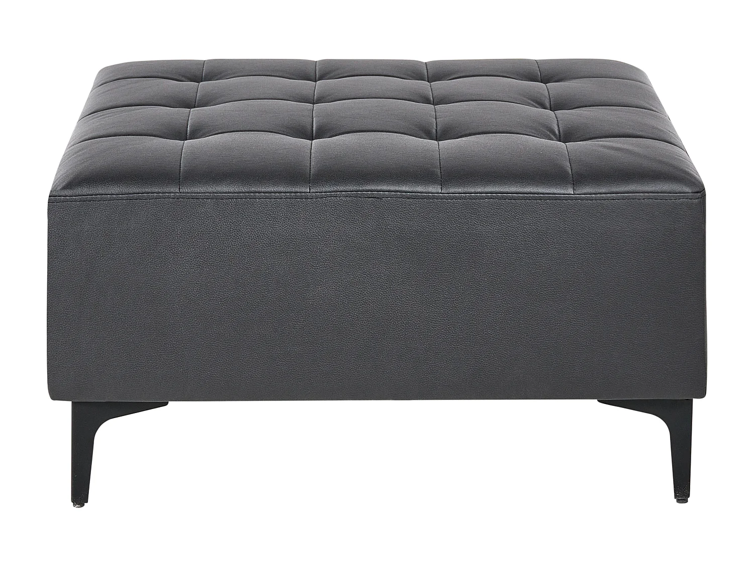 Pouf Ottoman en cuir PU noir ABERDEEN