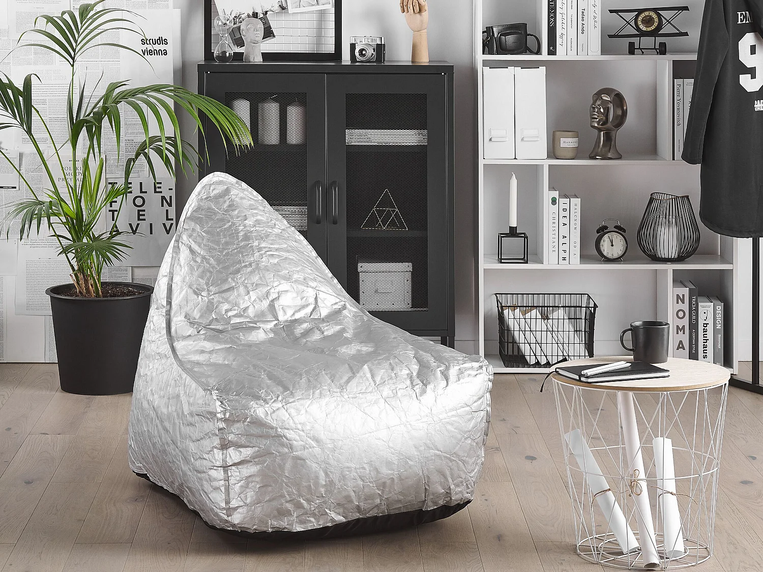 Pouf poire 200 L DROP 63 cm 75 cm Argenté