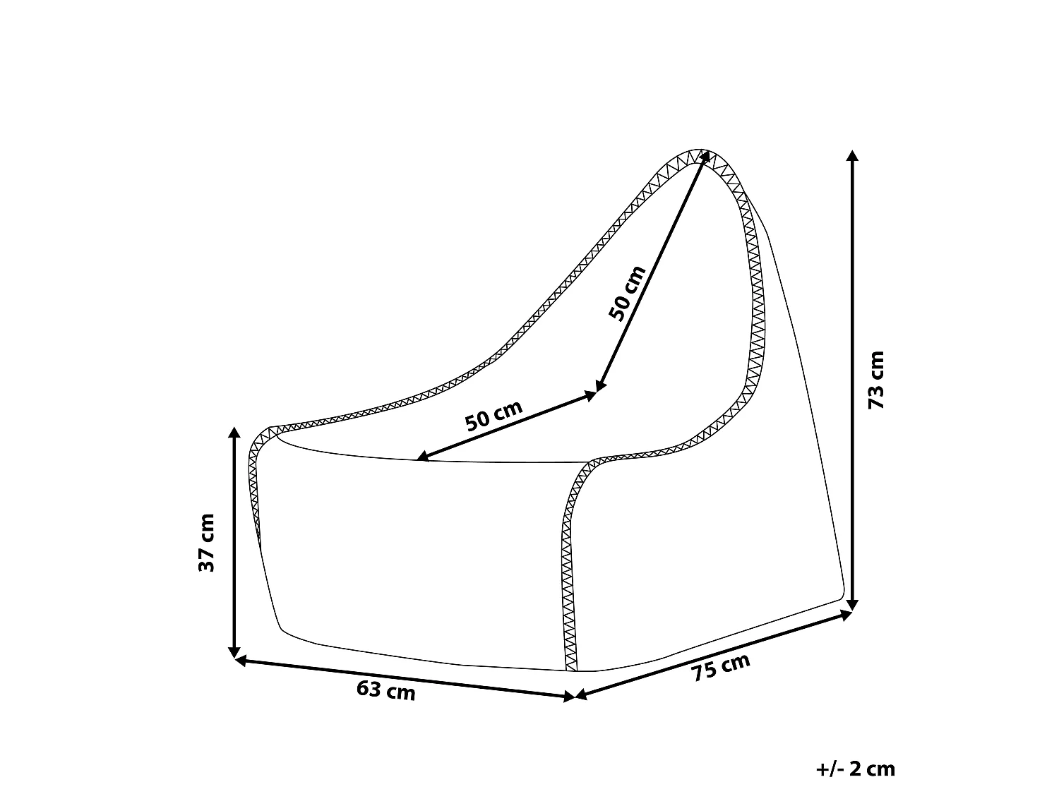 Pouf poire 200 L DROP 63 cm 75 cm Argenté