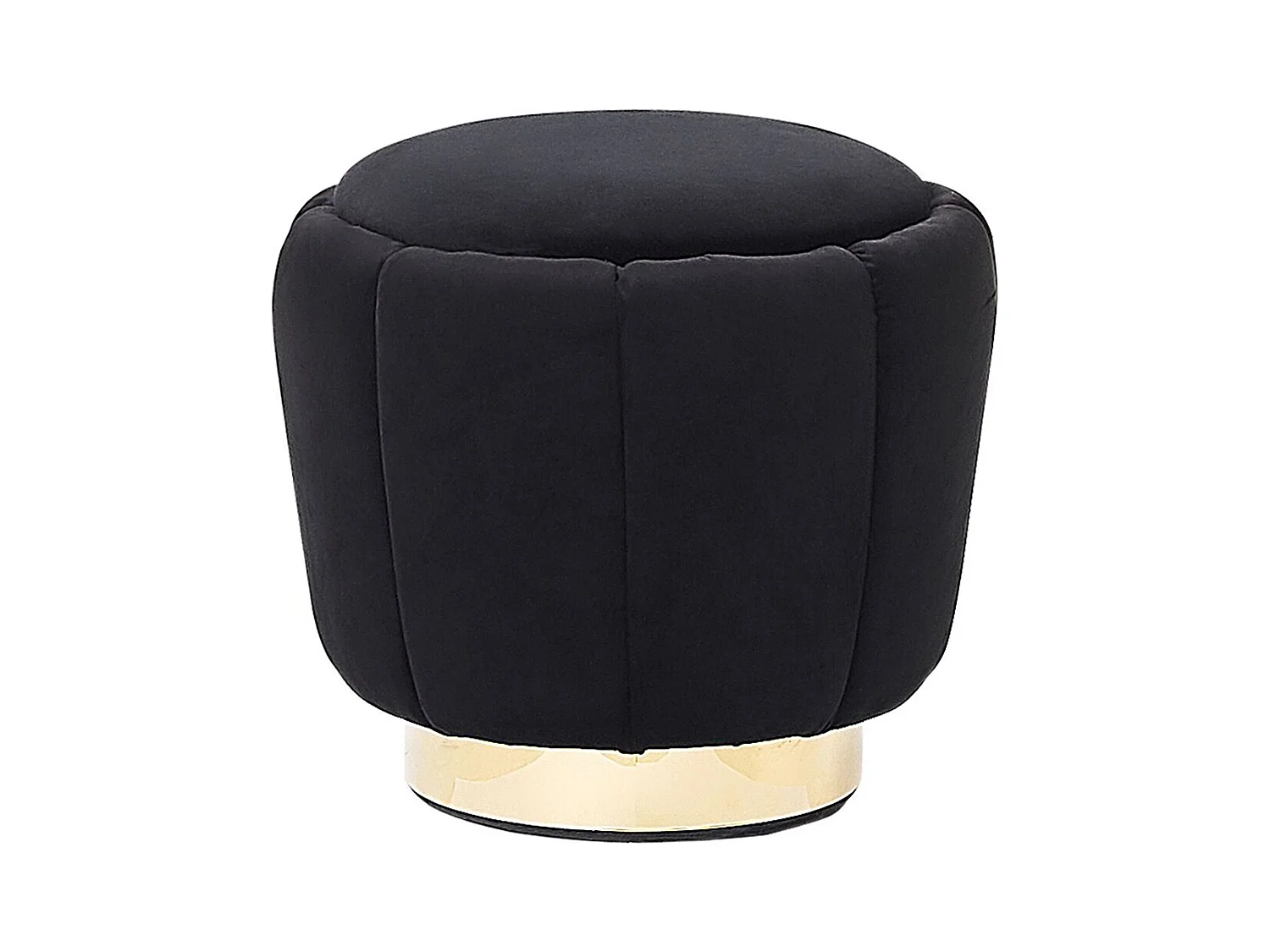 Pouf IRVING Velours Noir 43 cm 43 cm 37 cm