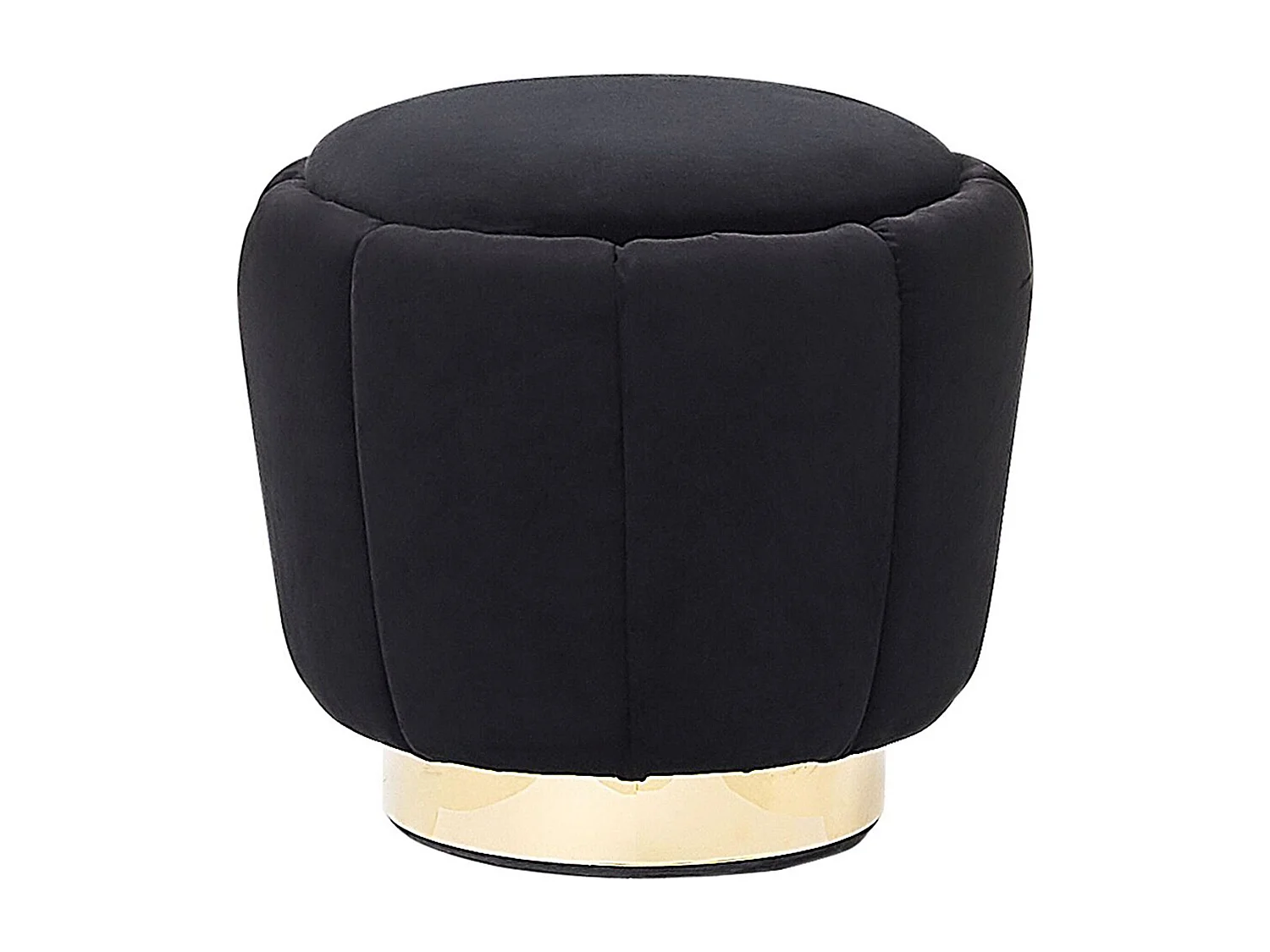 Pufe IRVING Veludo Preto 43 cm 43 cm 37 cm