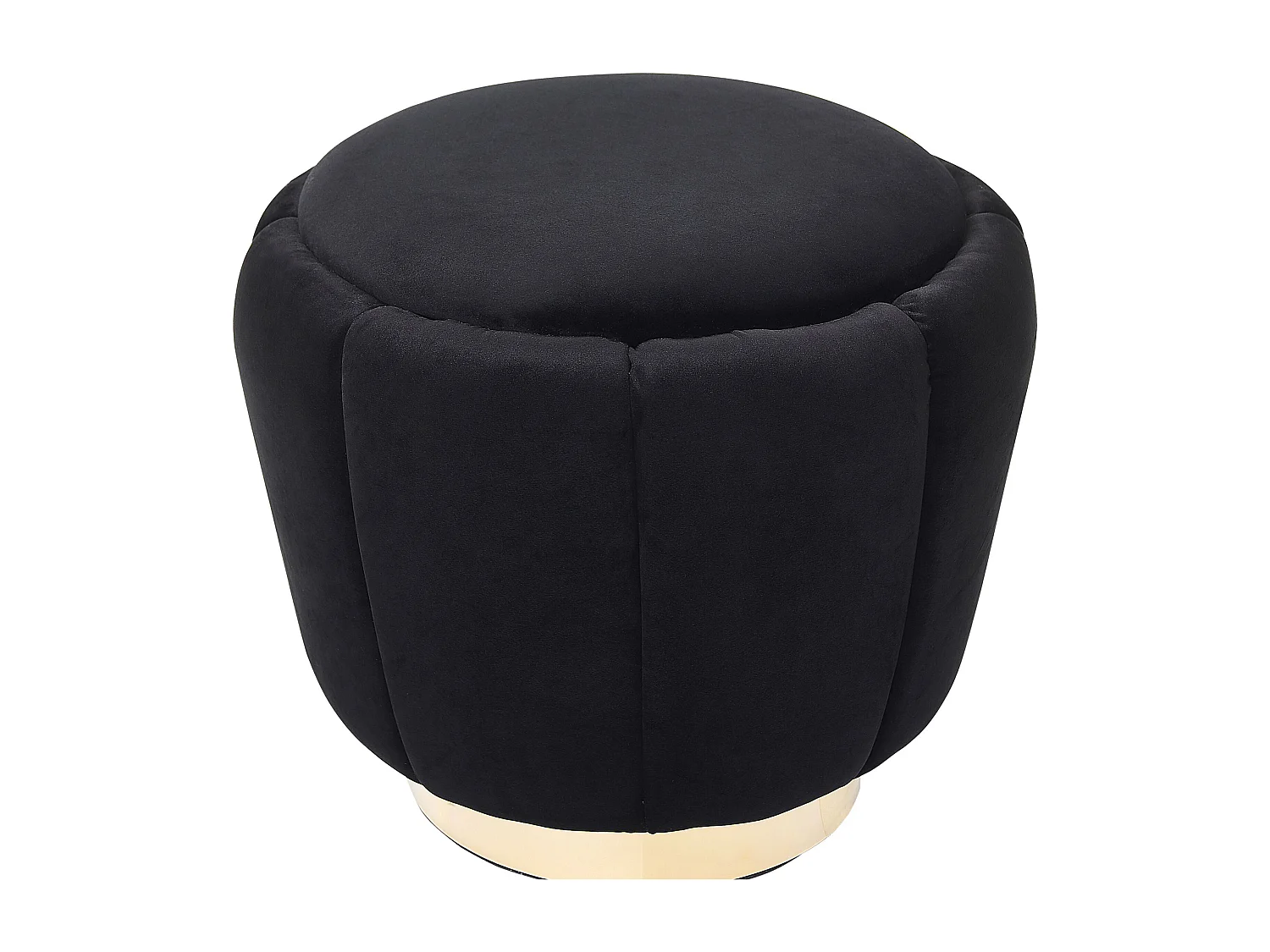Pouf IRVING Velours Noir 43 cm 43 cm 37 cm