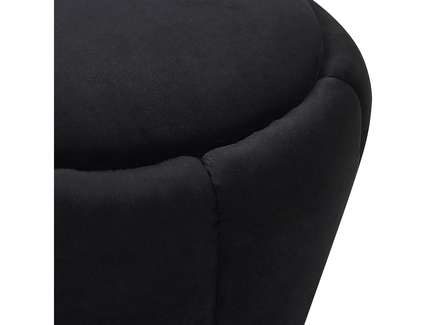 Pouf IRVING Velours Noir 43 cm 43 cm 37 cm