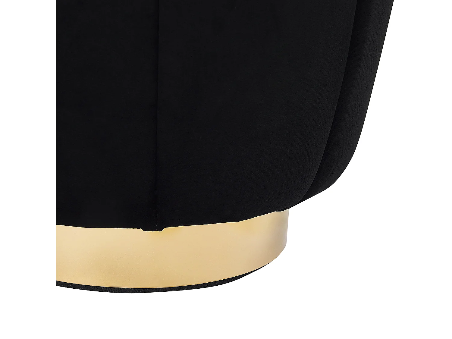 Pouf IRVING Velours Noir 43 cm 43 cm 37 cm