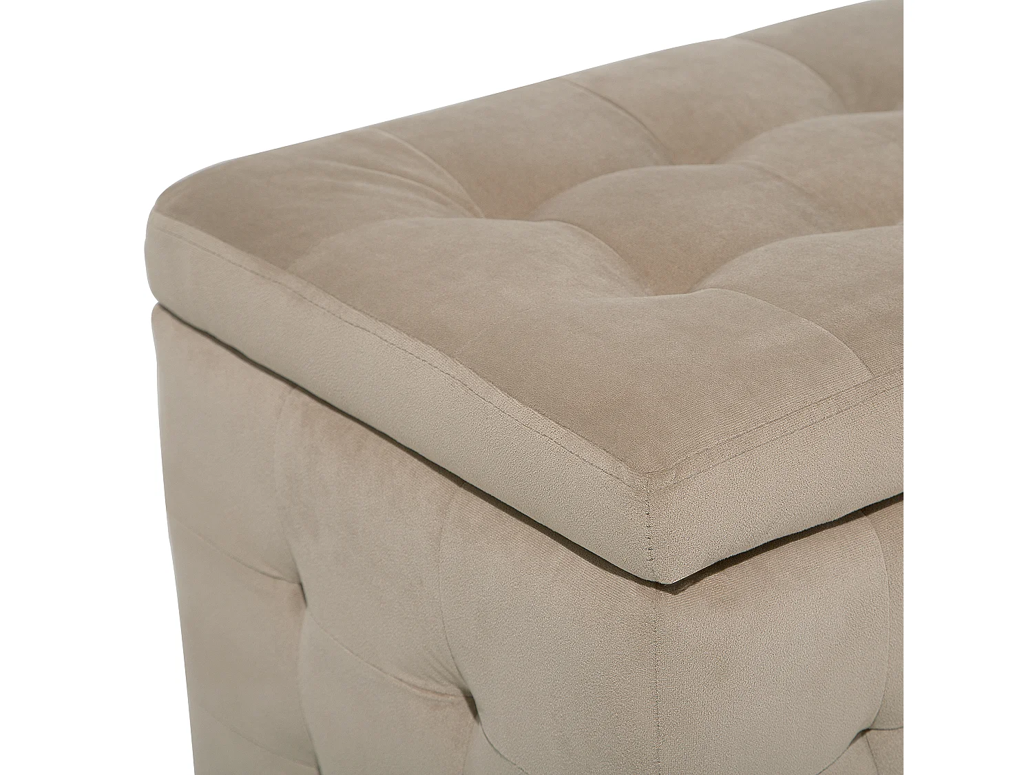 Pouf de rangement MICHIGAN Velours Marron clair