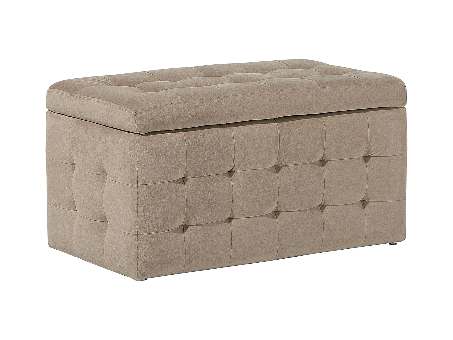 Hocker mit Stauraum Deckel Samt braun Bettbank Truhe Fußhocker Modern Michigan