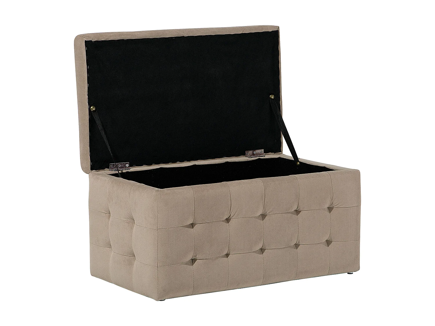 Pouf de rangement MICHIGAN Velours Marron clair