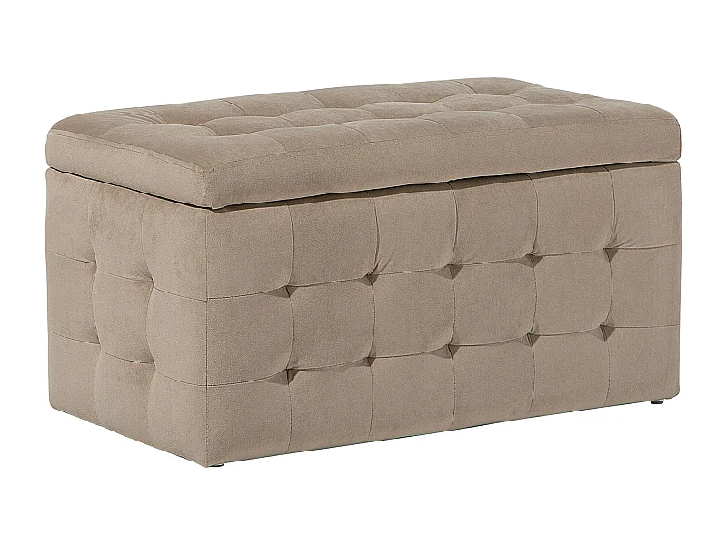 Hocker mit Stauraum Deckel Samt braun Bettbank Truhe Fußhocker Modern Michigan