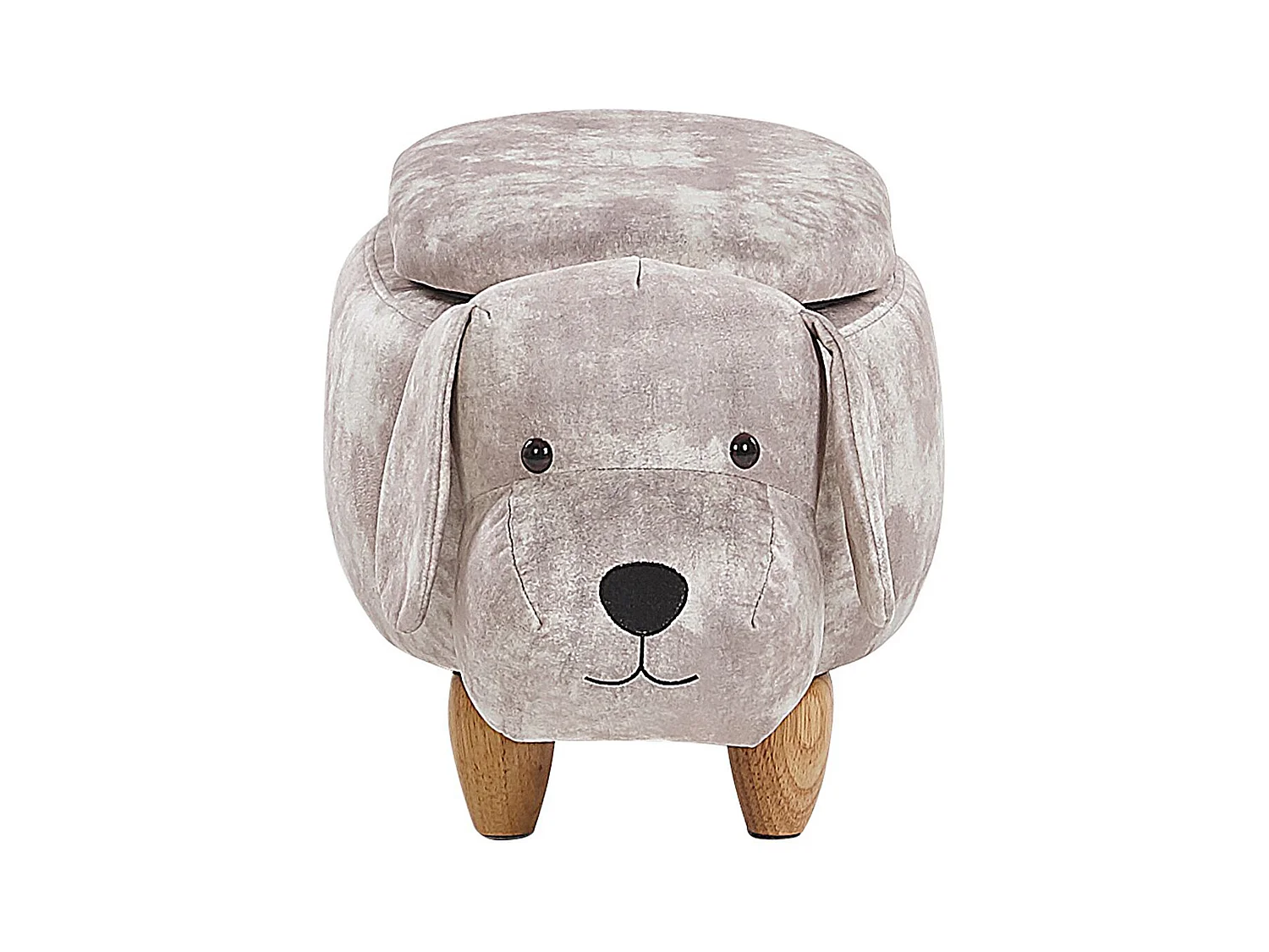 Tabouret de rangement animal DOGGY Velours Beige
