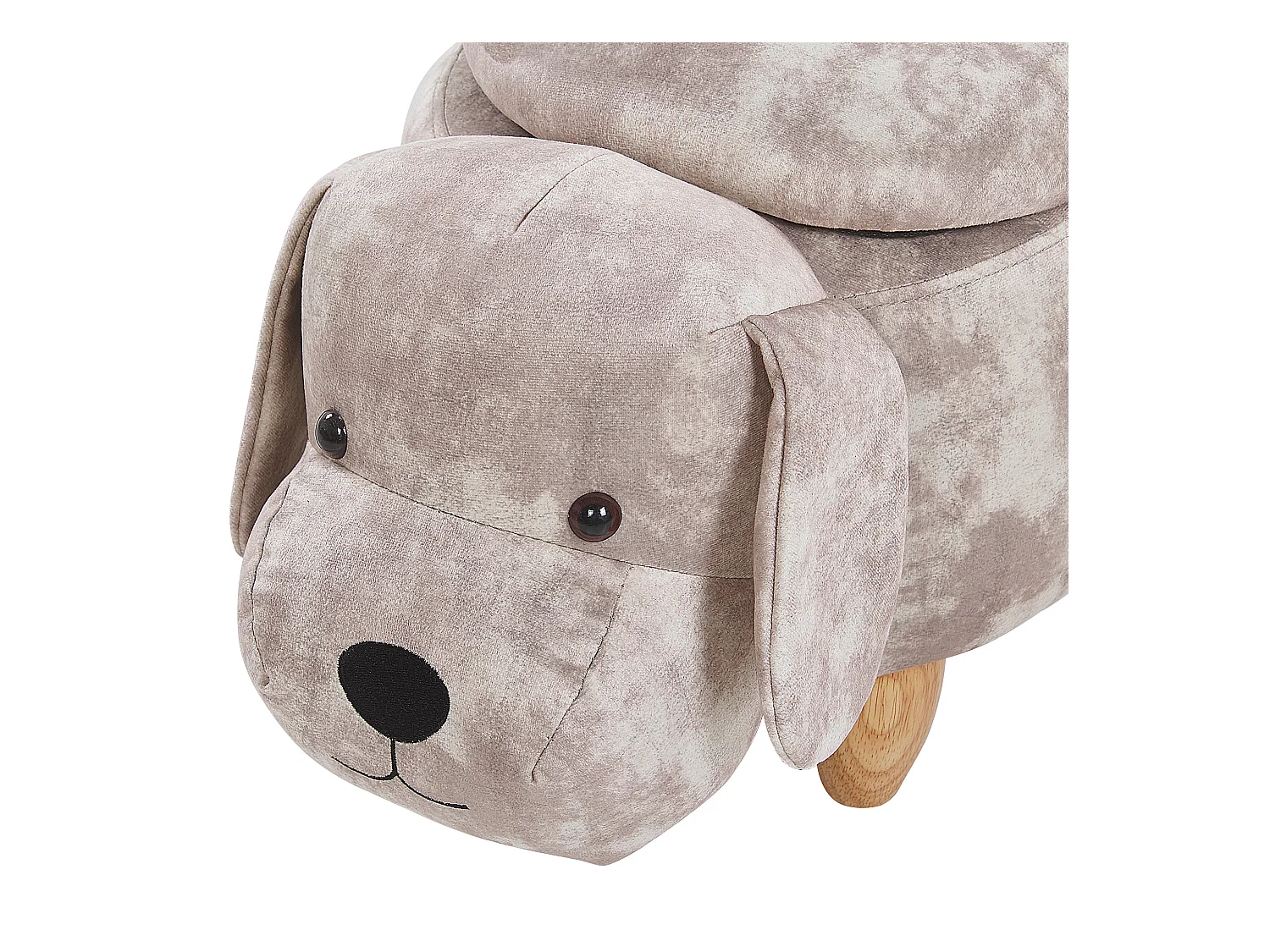 Tabouret de rangement animal DOGGY Velours Beige