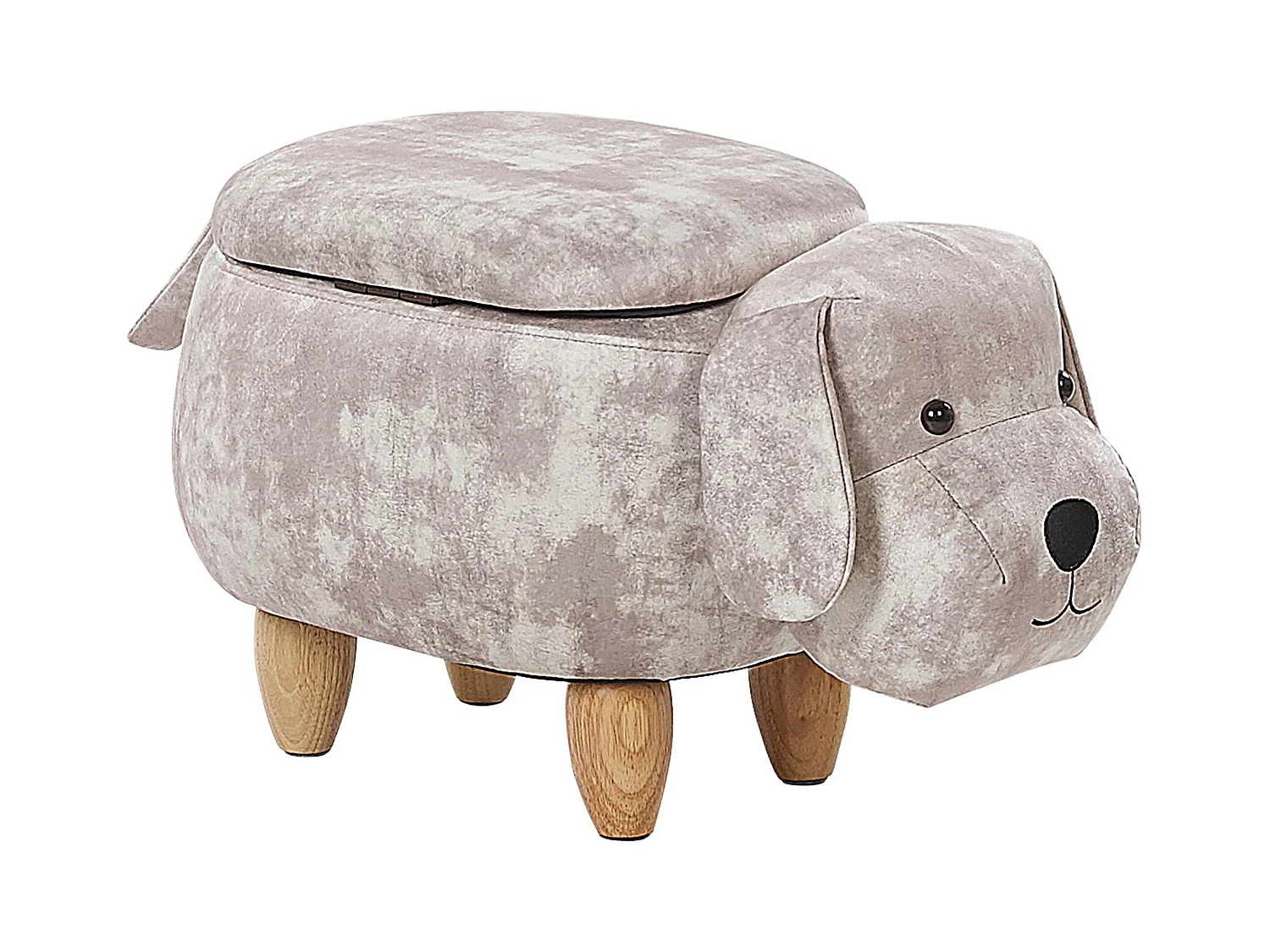 Tabouret de rangement animal DOGGY Velours Beige