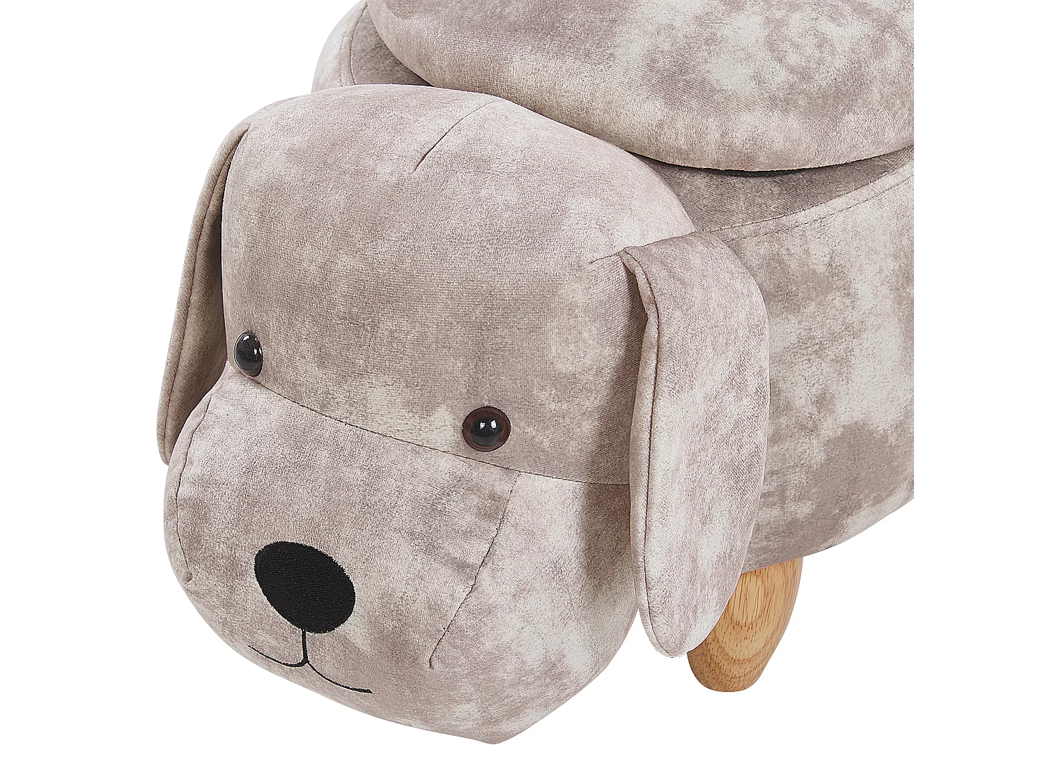 Tabouret de rangement animal DOGGY Velours Beige