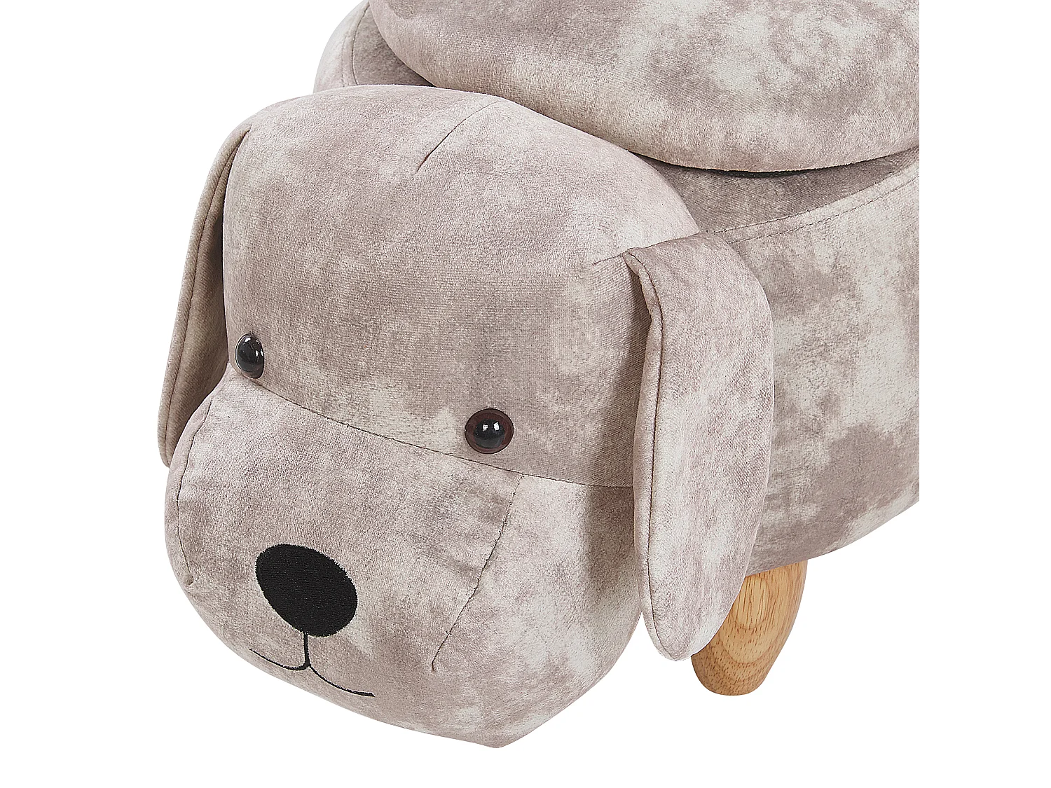 Tabouret de rangement animal DOGGY Velours Beige Chien