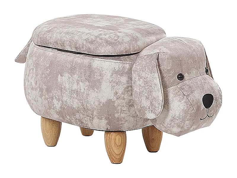 Tabouret de rangement animal DOGGY Velours Beige